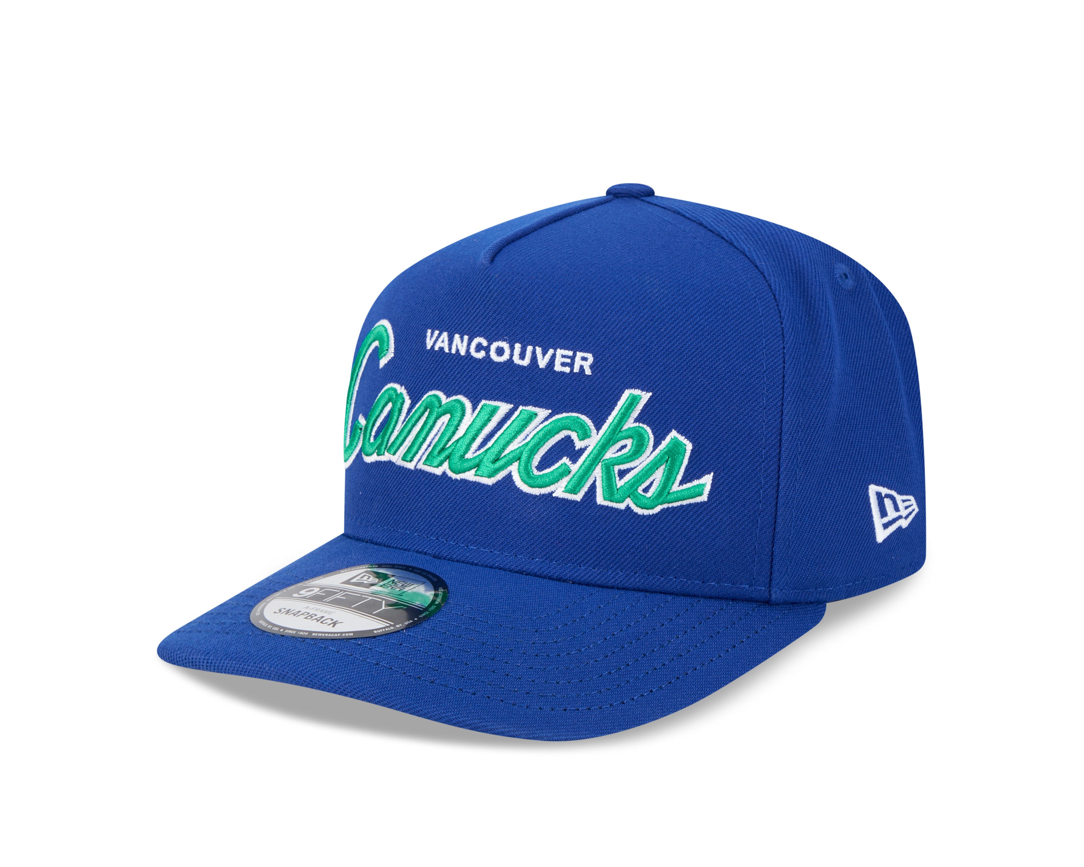 Vancouver Canucks NHL New Era Men's Royal 9FIfty Script A-Frame Snapback