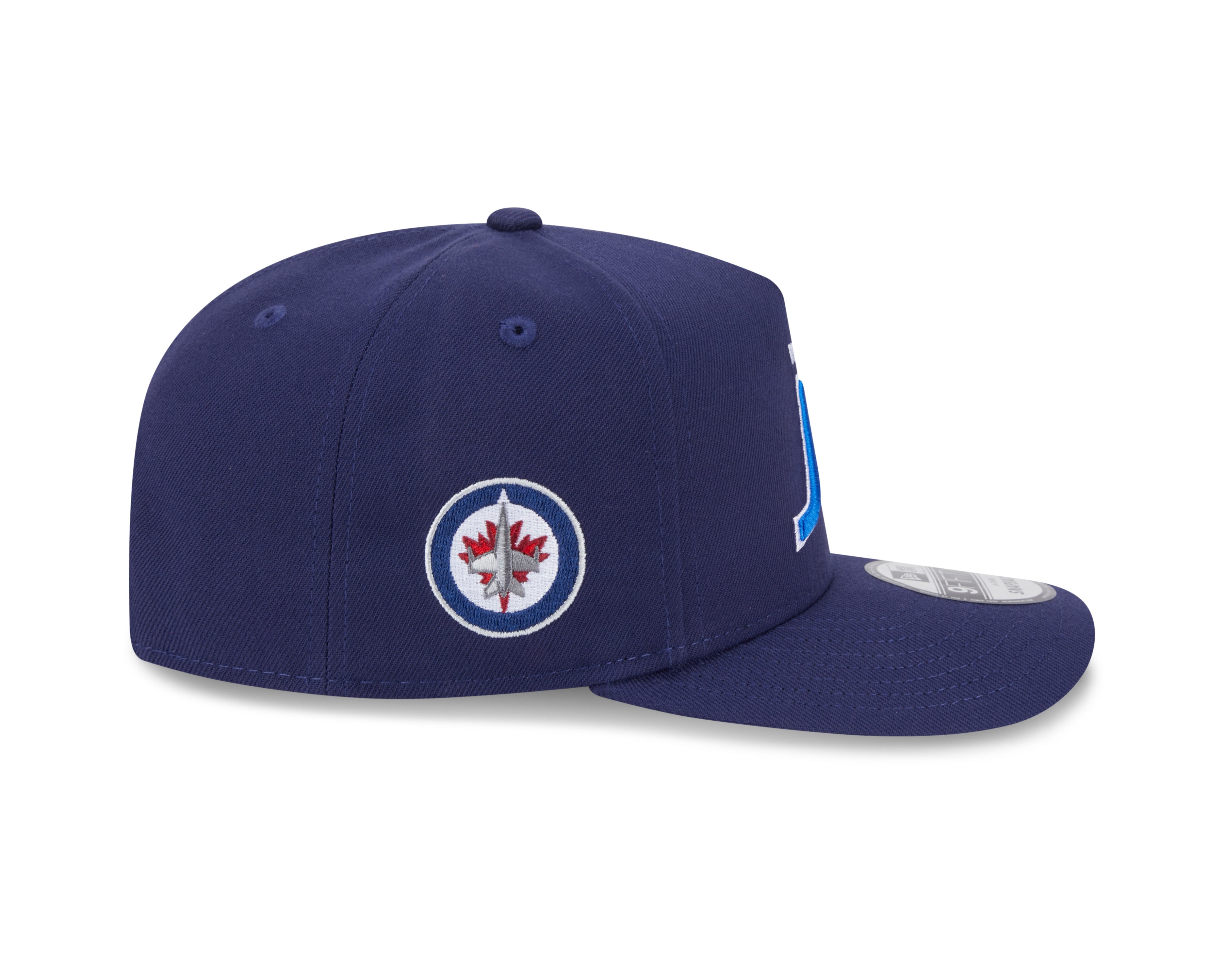 Casquette à visière snapback 9Fifty A-Frame de la LNH de Winnipeg Jets pour homme de New Era, bleu marine