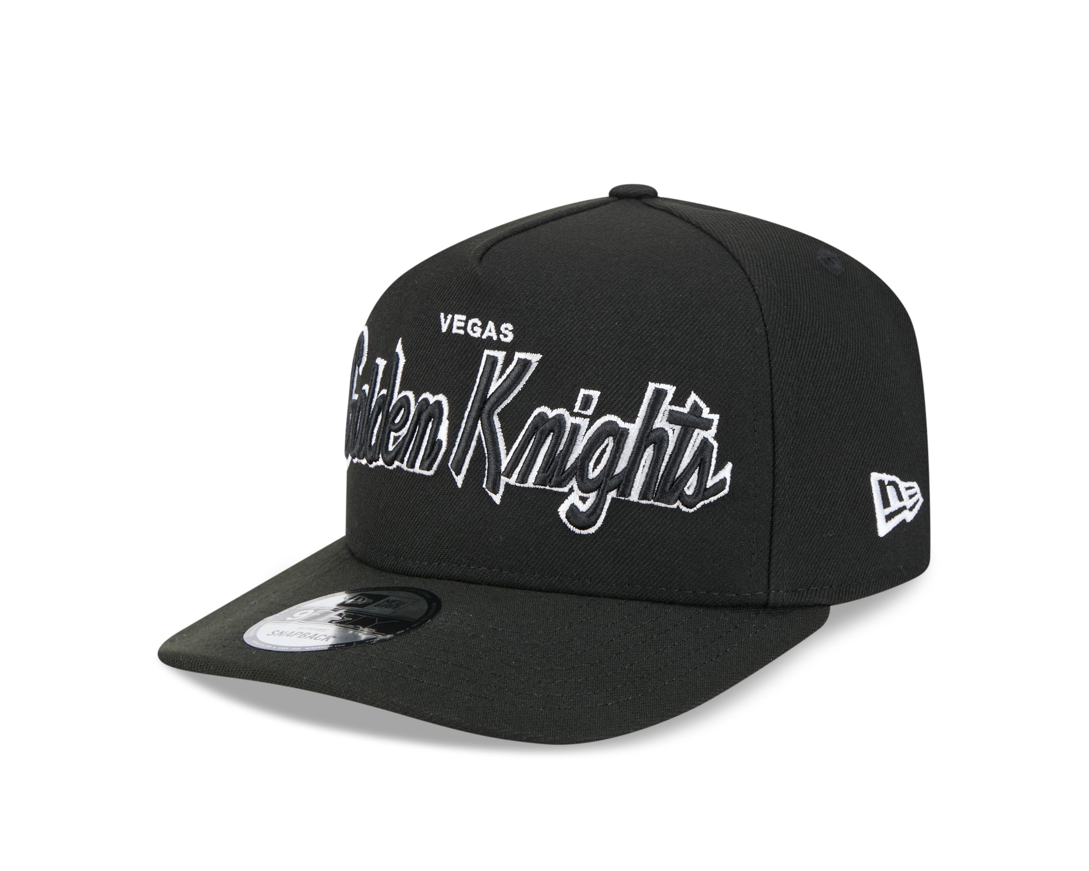 Casquette Snapback A-Frame Vegas Golden Knights NHL New Era pour homme, noire, 9Fifty, avec inscription