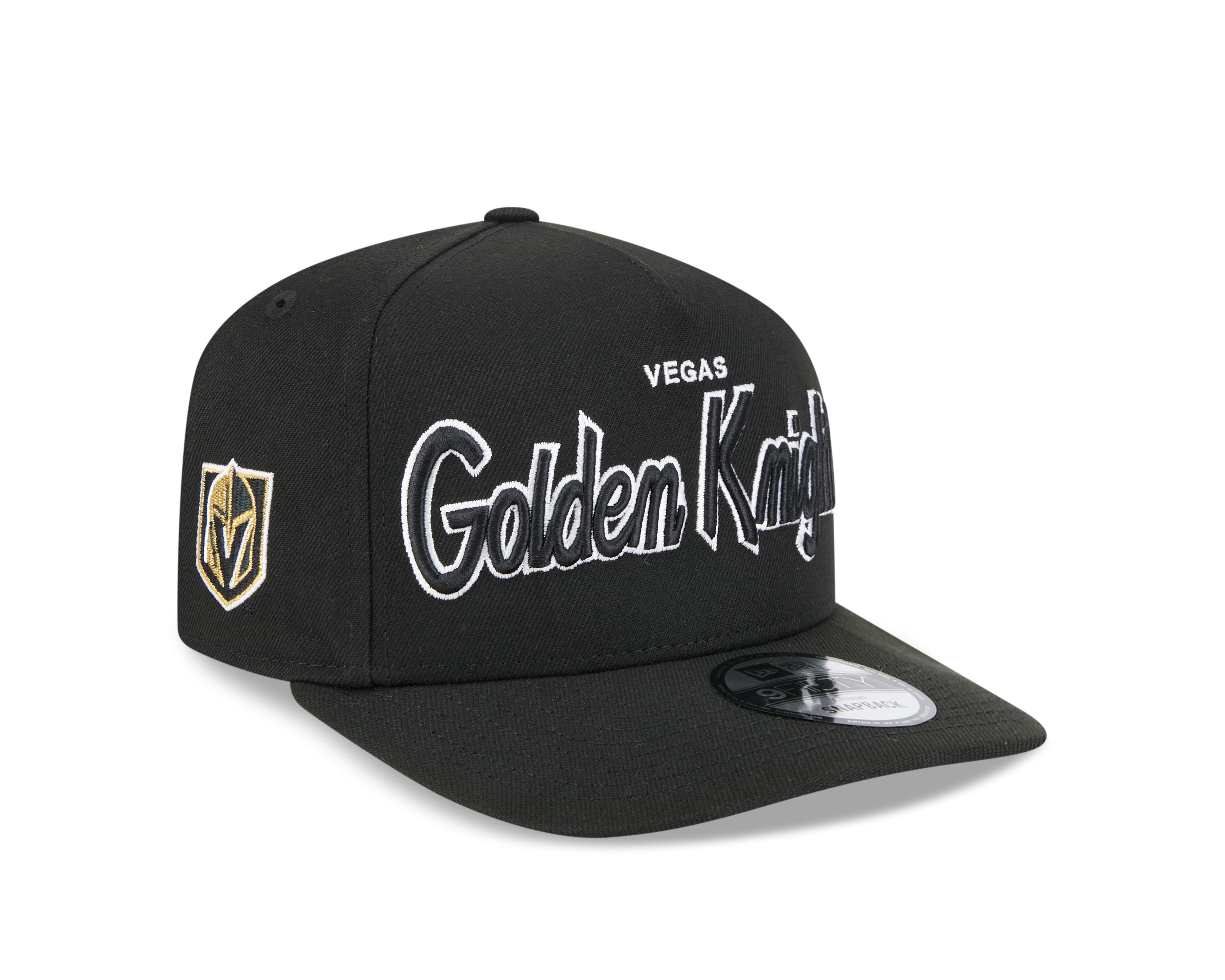 Casquette Snapback A-Frame Vegas Golden Knights NHL New Era pour homme, noire, 9Fifty, avec inscription