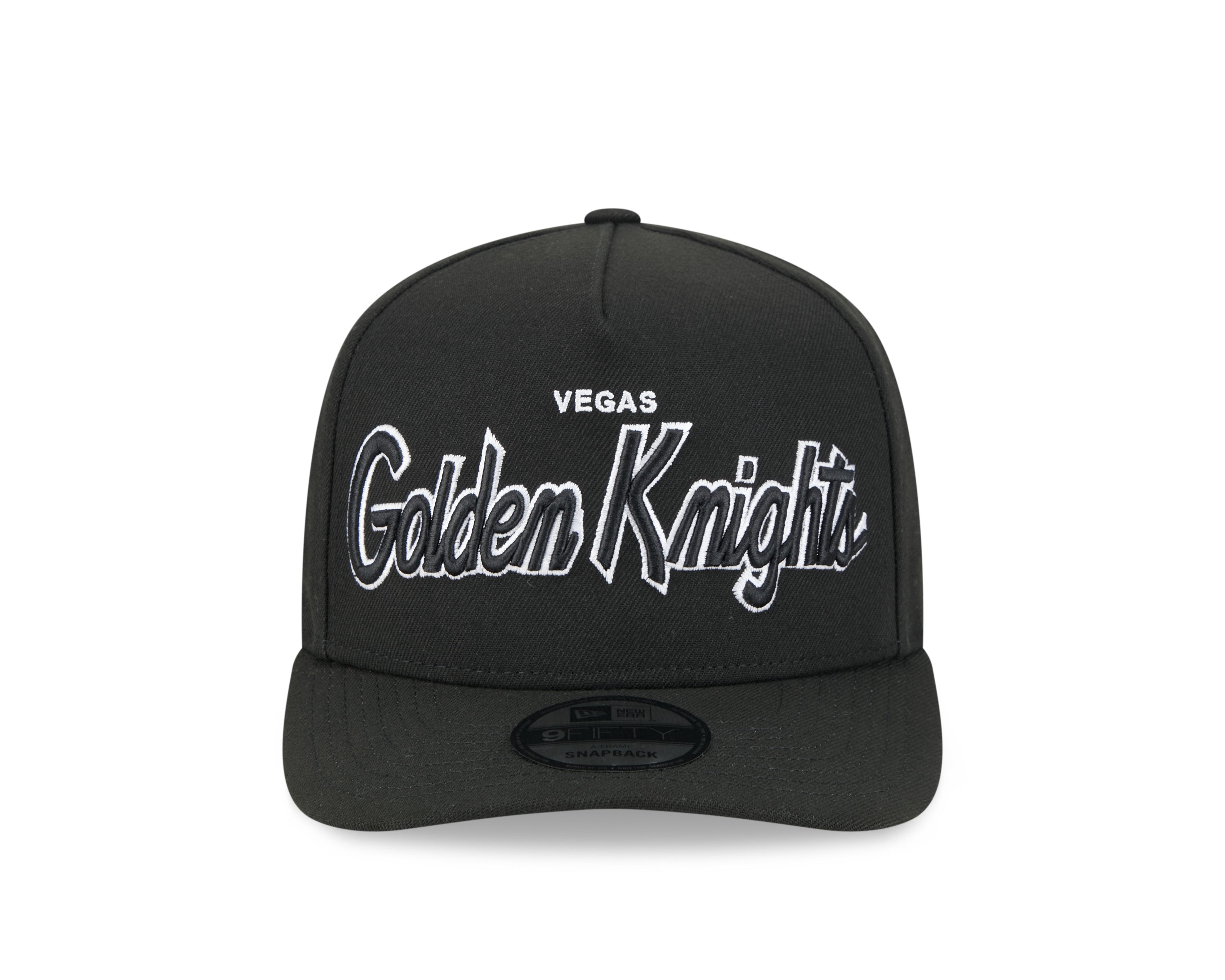 Casquette Snapback A-Frame Vegas Golden Knights NHL New Era pour homme, noire, 9Fifty, avec inscription