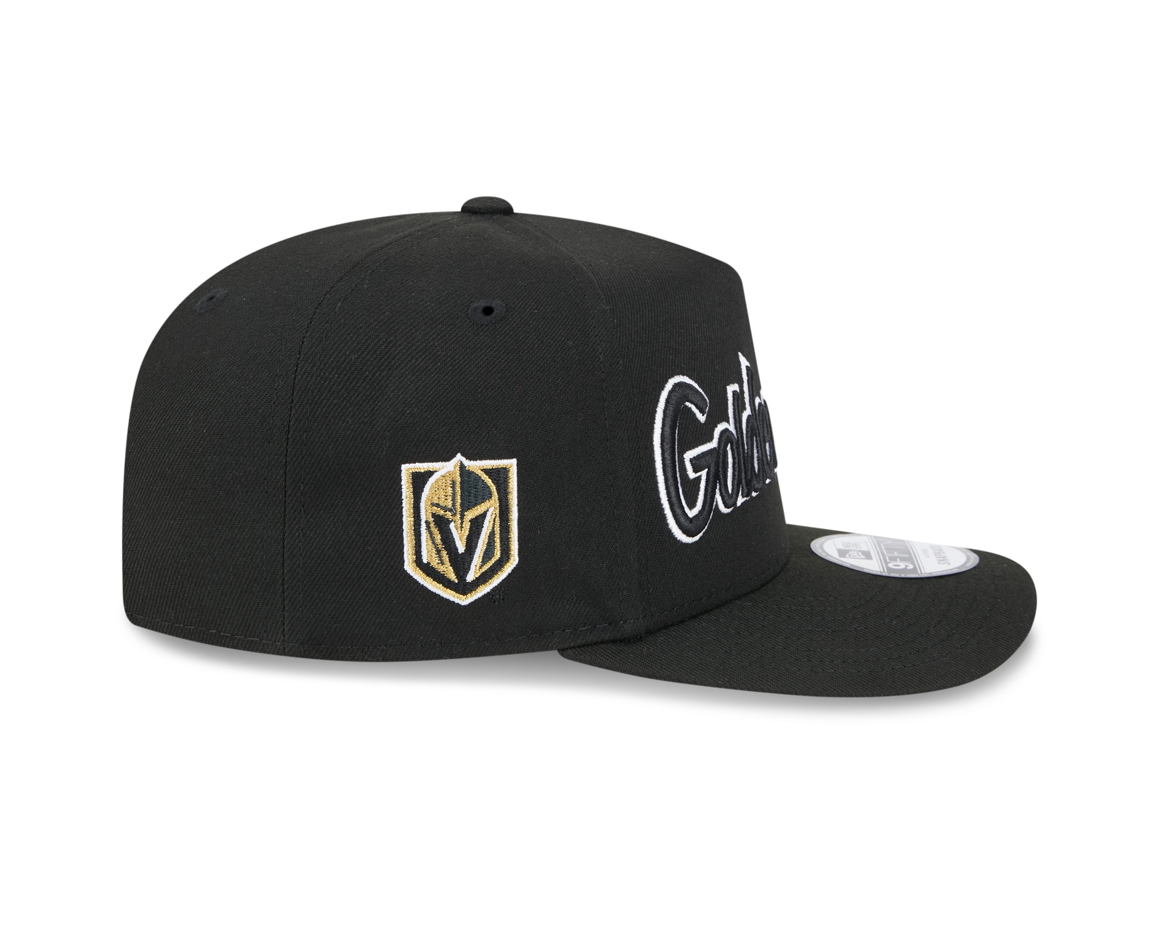 Casquette Snapback A-Frame Vegas Golden Knights NHL New Era pour homme, noire, 9Fifty, avec inscription