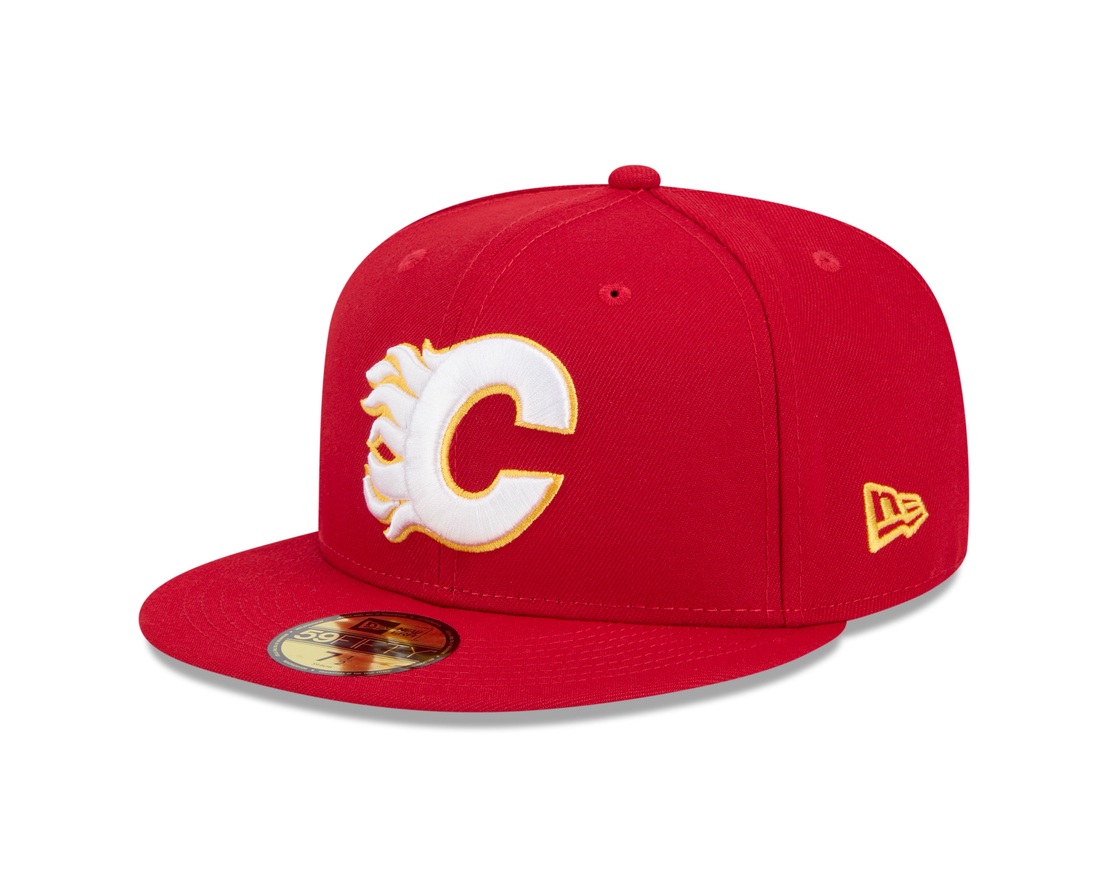 Casquette ajustée 59Fifty Core rouge pour homme des Flames de Calgary NHL de New Era