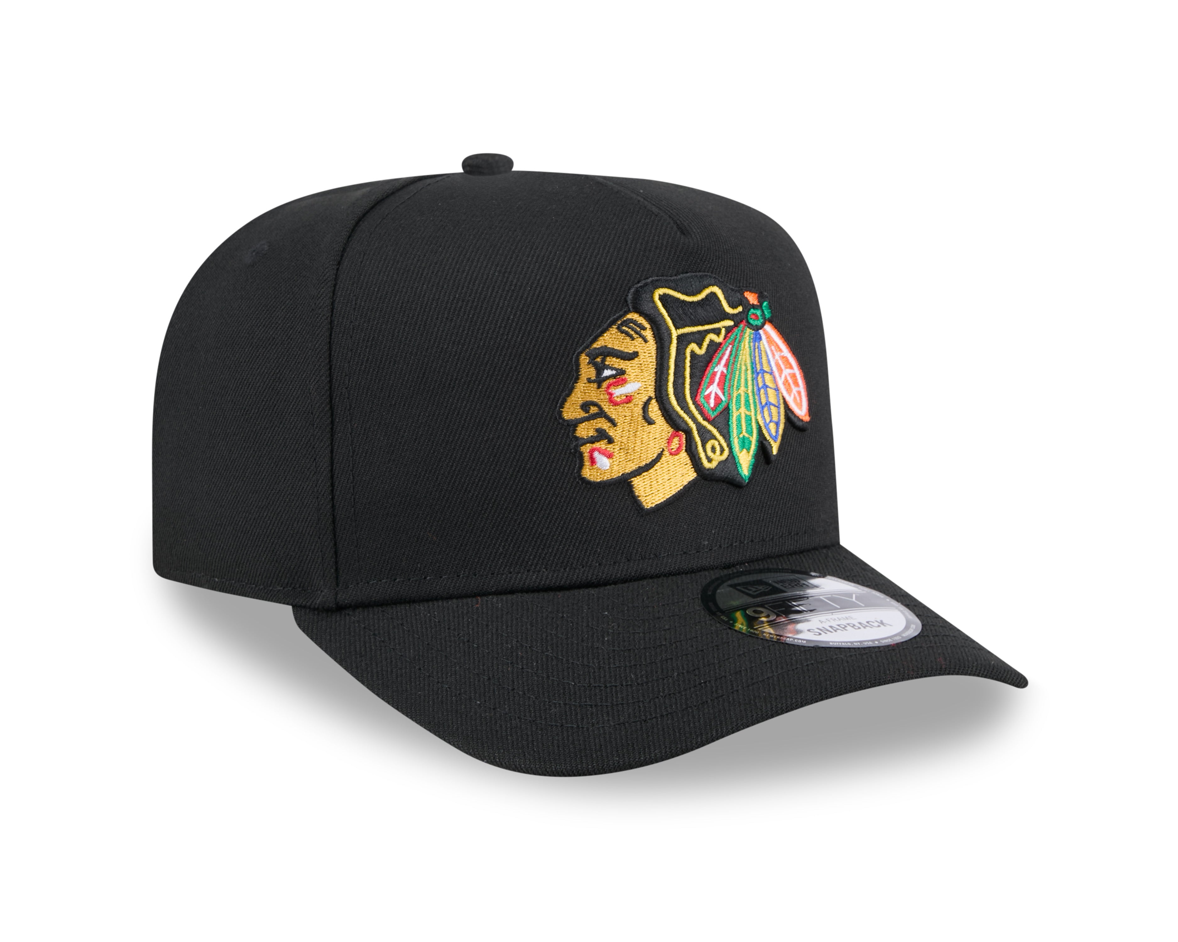 Chicago Blackhawks NHL New Era Men's Black 9FIfty A-Frame Snapback Hat