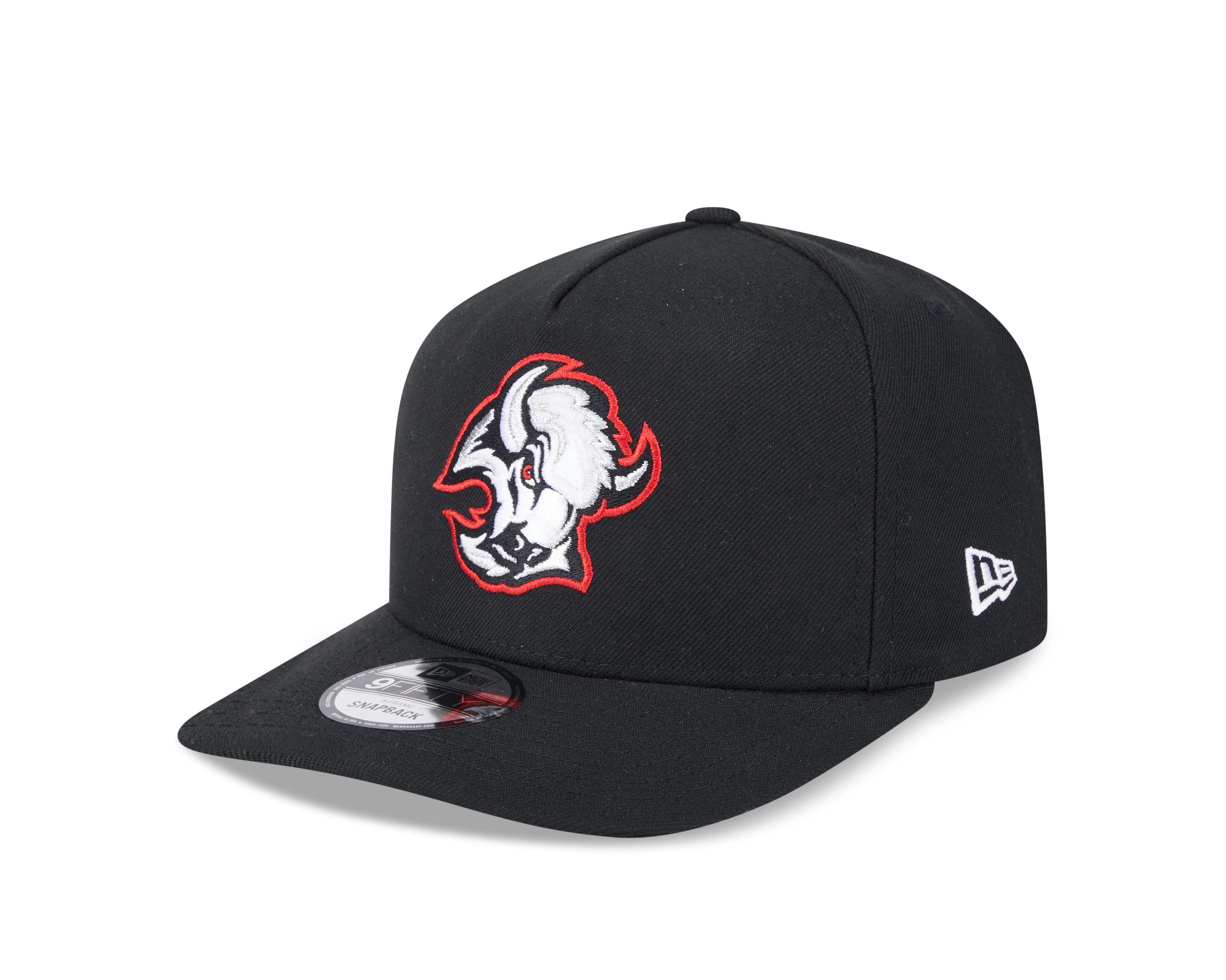 Casquette à visière ajustable 9Fifty A-Frame noire pour homme de la LNH Buffalo Sabres de New Era