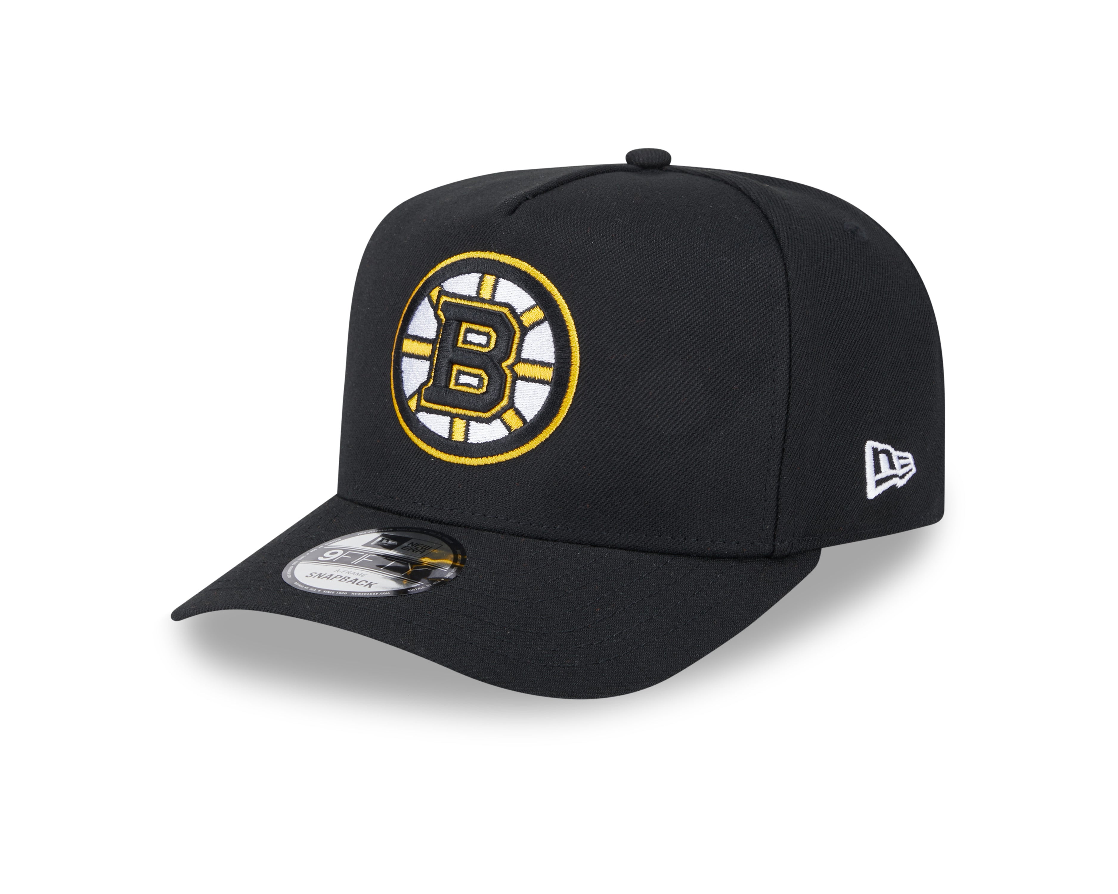 Casquette à visière ajustable A-Frame 9Fifty noire pour homme des Bruins de Boston de la LNH de New Era