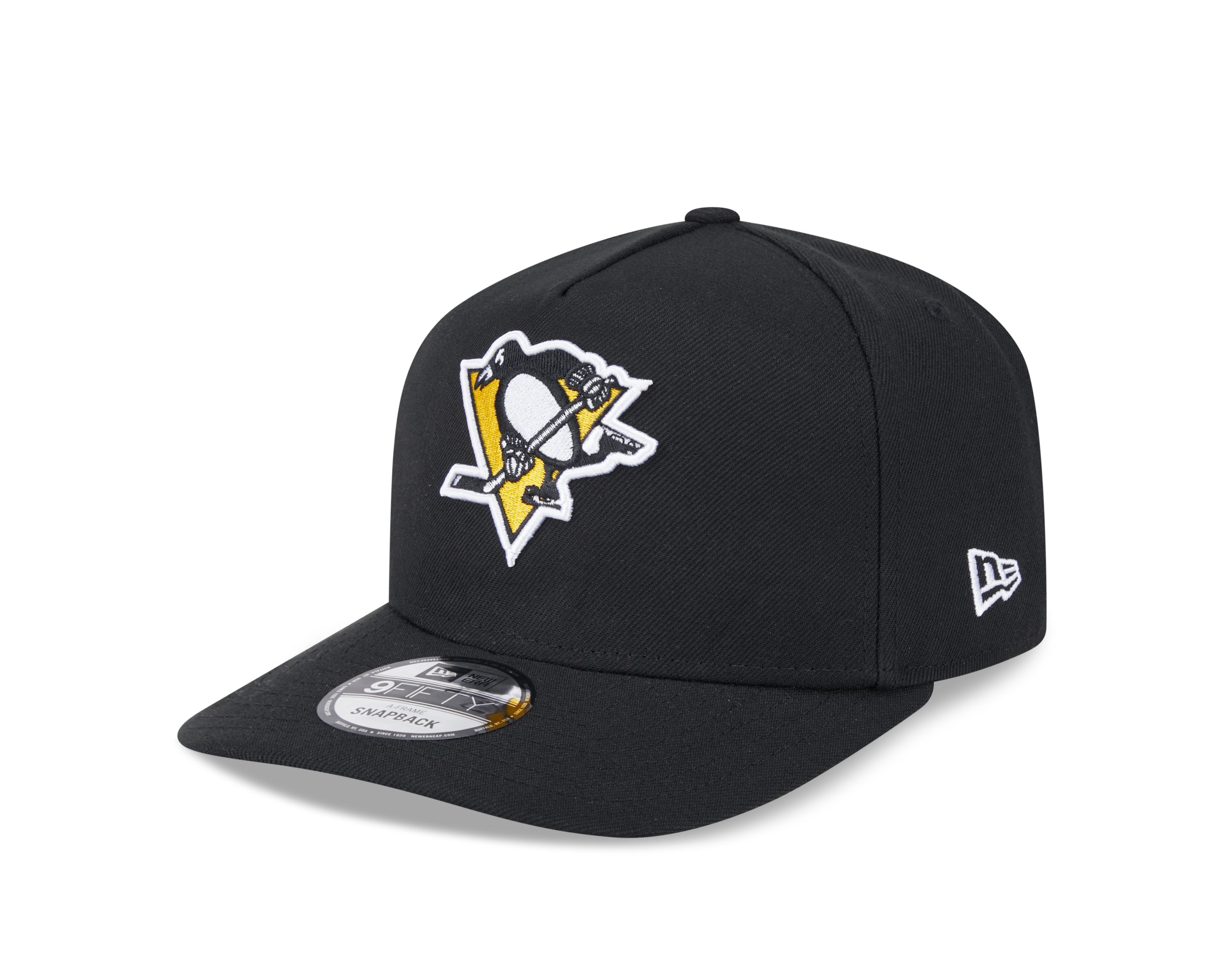 Casquette Snapback A-Frame 9FIfty noire pour homme des Penguins de Pittsburgh de la LNH de New Era