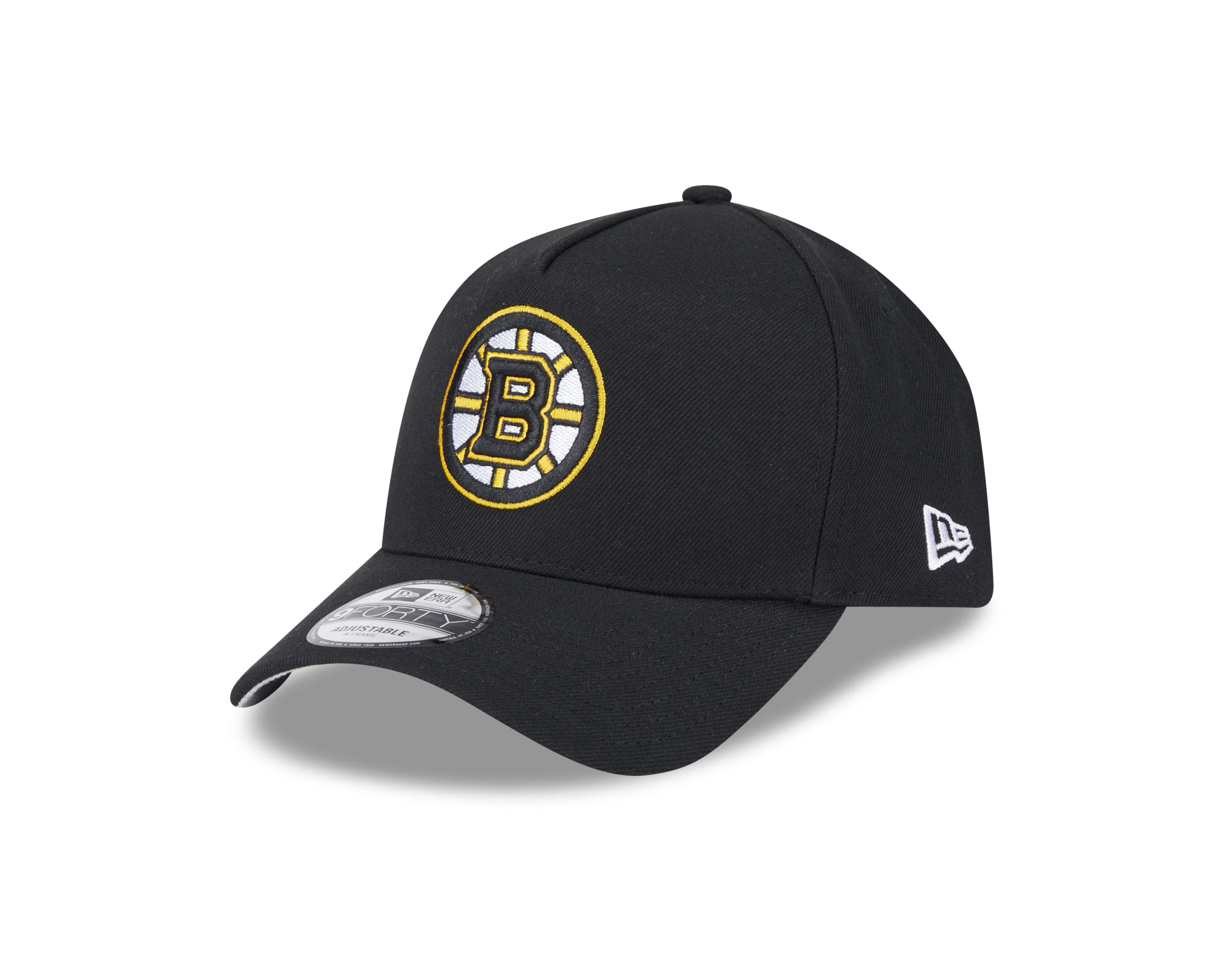 Casquette à visière snapback 9Forty A-Frame noire pour homme des Bruins de Boston de la LNH de New Era