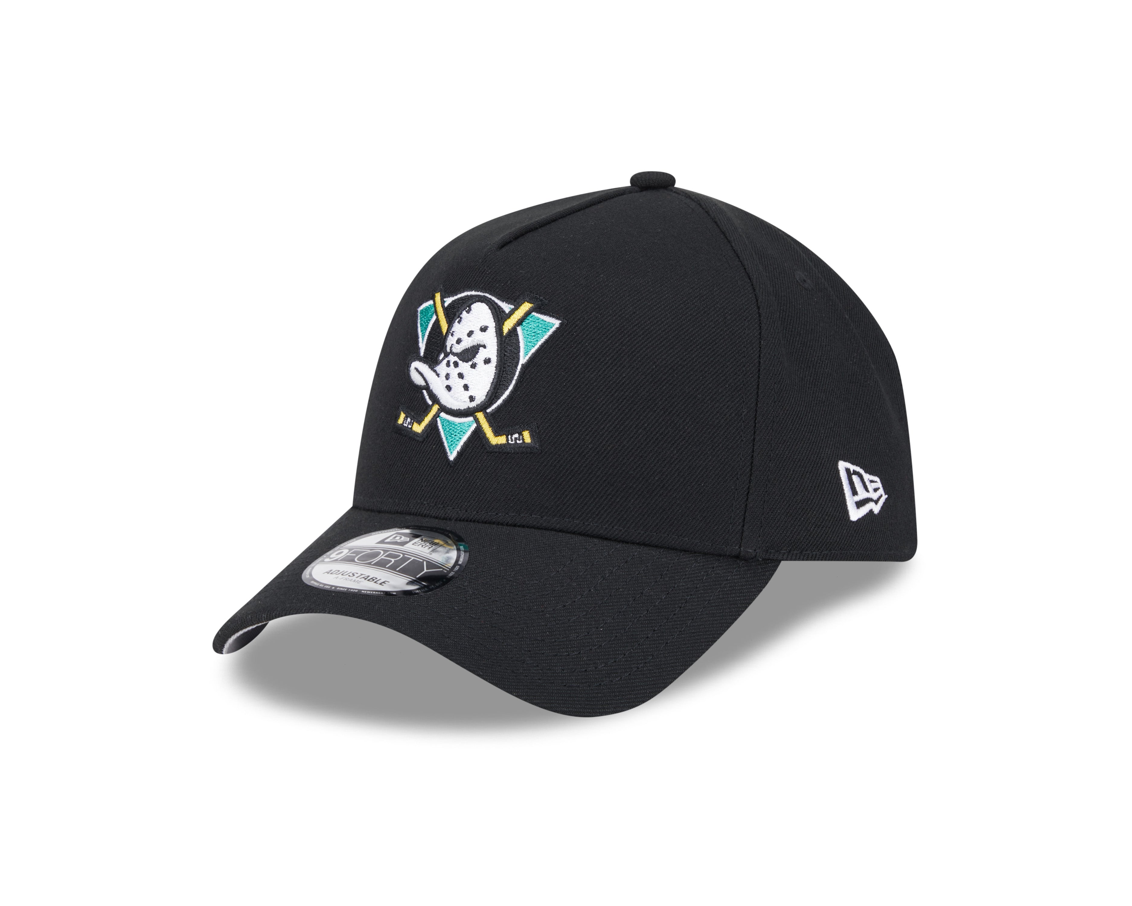 Casquette Snapback 9Forty A-Frame noire pour homme des Ducks d'Anaheim de la LNH de New Era