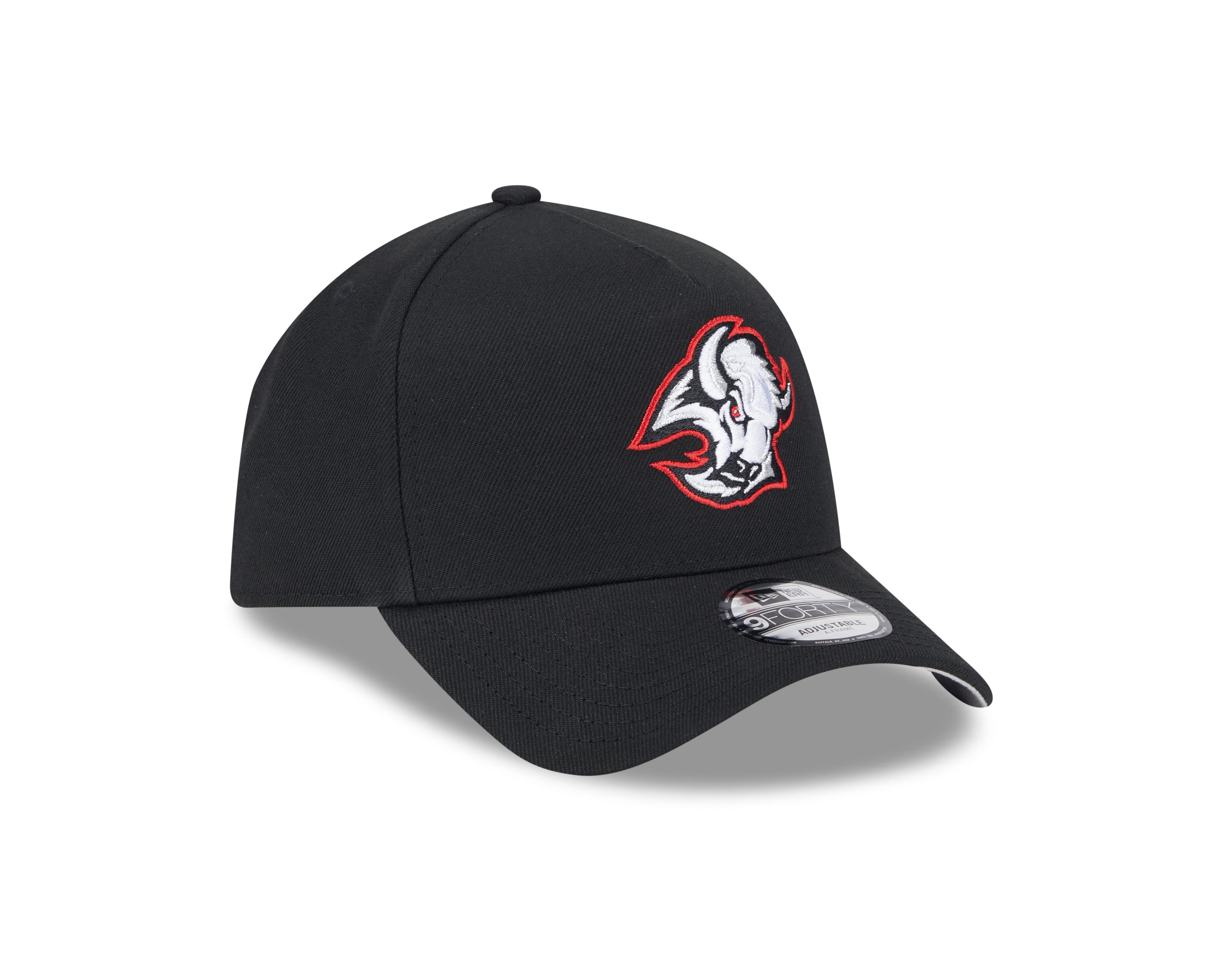 Casquette à visière snapback 9Forty A-Frame noire pour homme de la LNH Buffalo Sabres de New Era