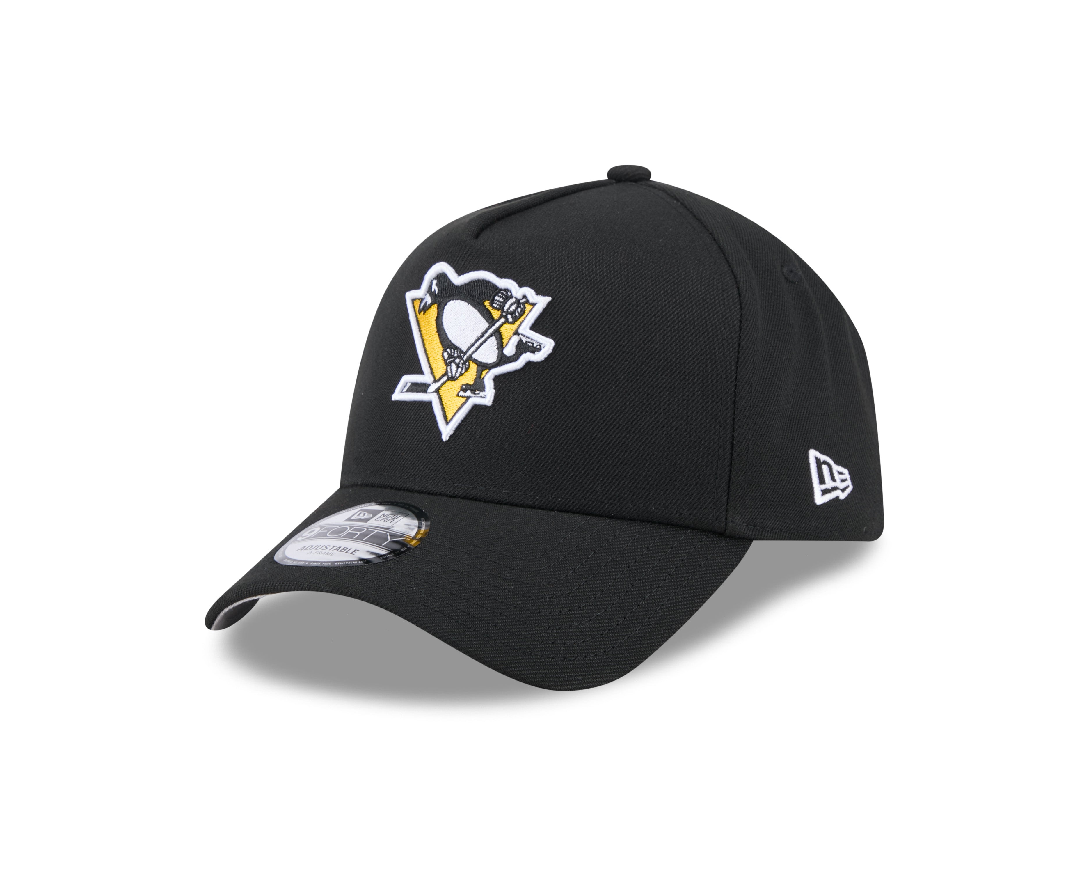 Casquette Snapback 9Forty A-Frame noire pour homme des Penguins de Pittsburgh de la LNH de New Era