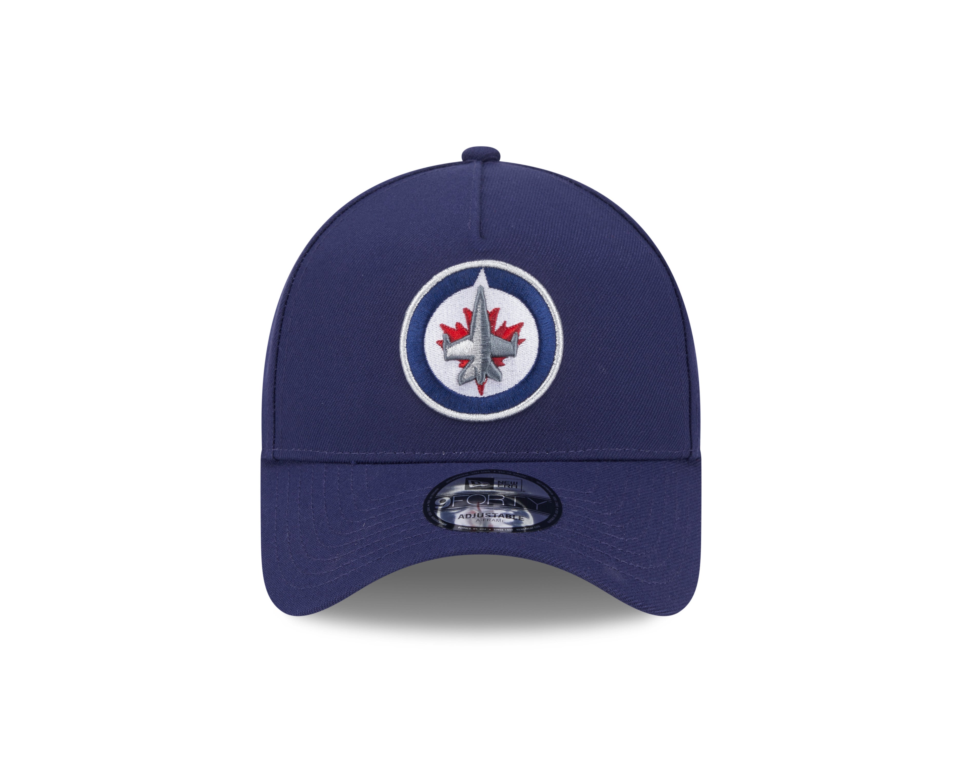 Casquette à visière snapback 9Forty A-Frame bleu marine de la LNH des Jets de Winnipeg pour homme de New Era