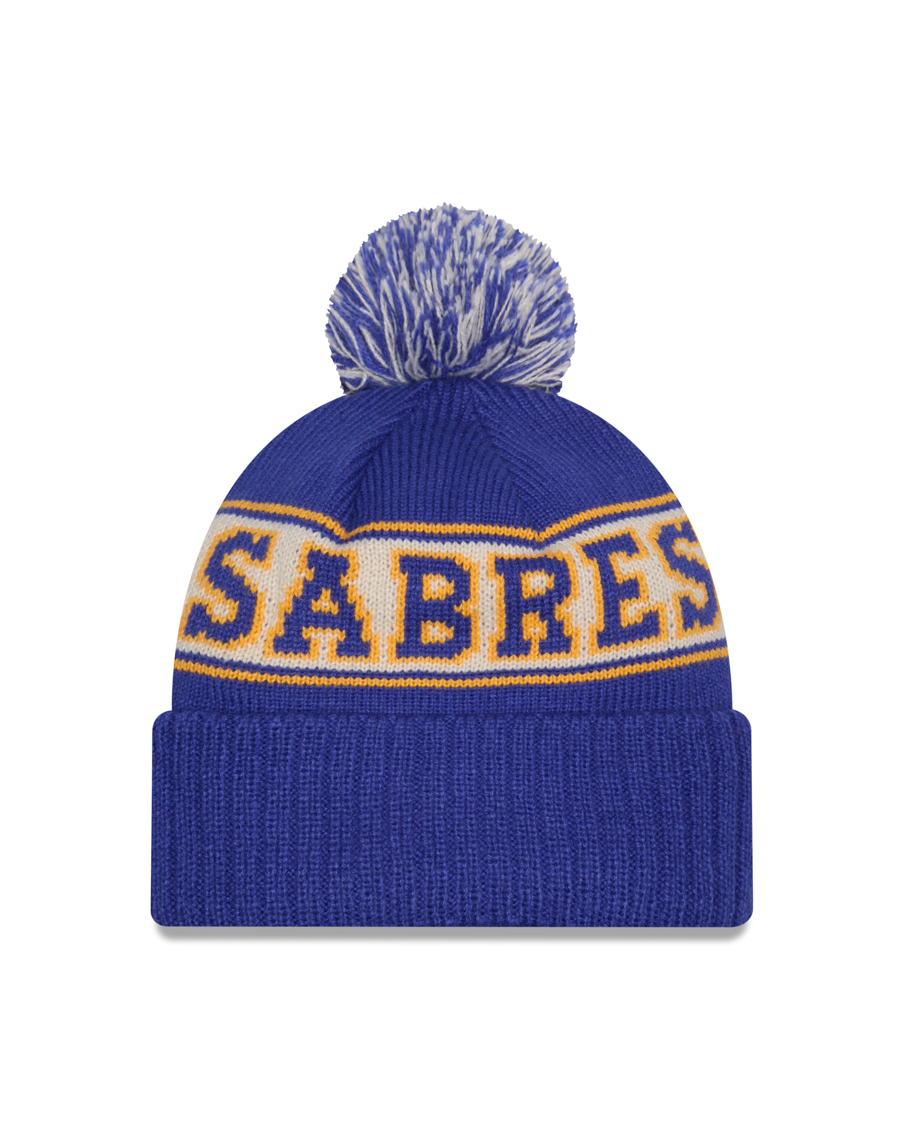 Bonnet à pompon en tricot rétro royal pour homme Buffalo Sabres NHL New Era