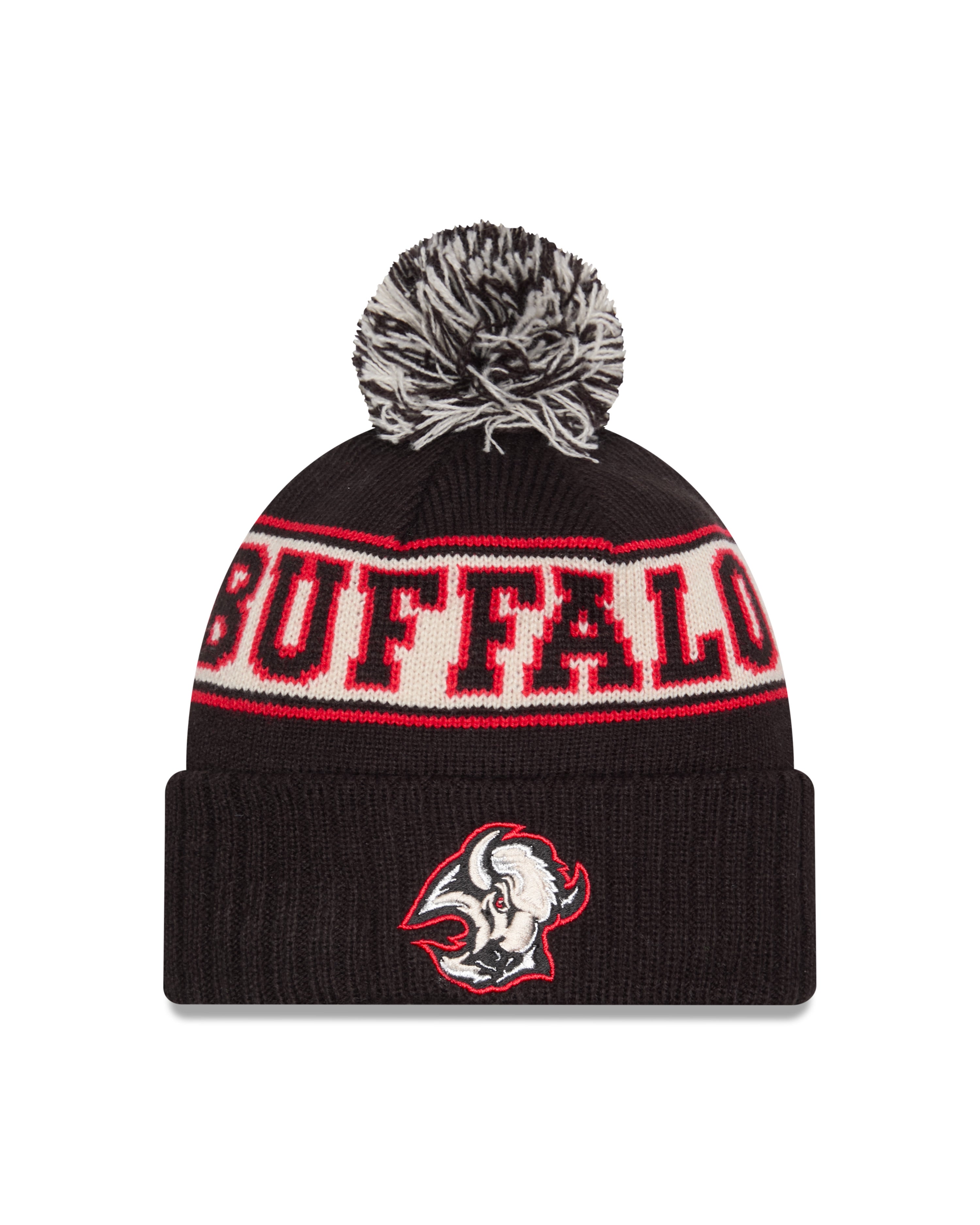 Bonnet à pompon en tricot alternatif noir pour homme Buffalo Sabres NHL New Era