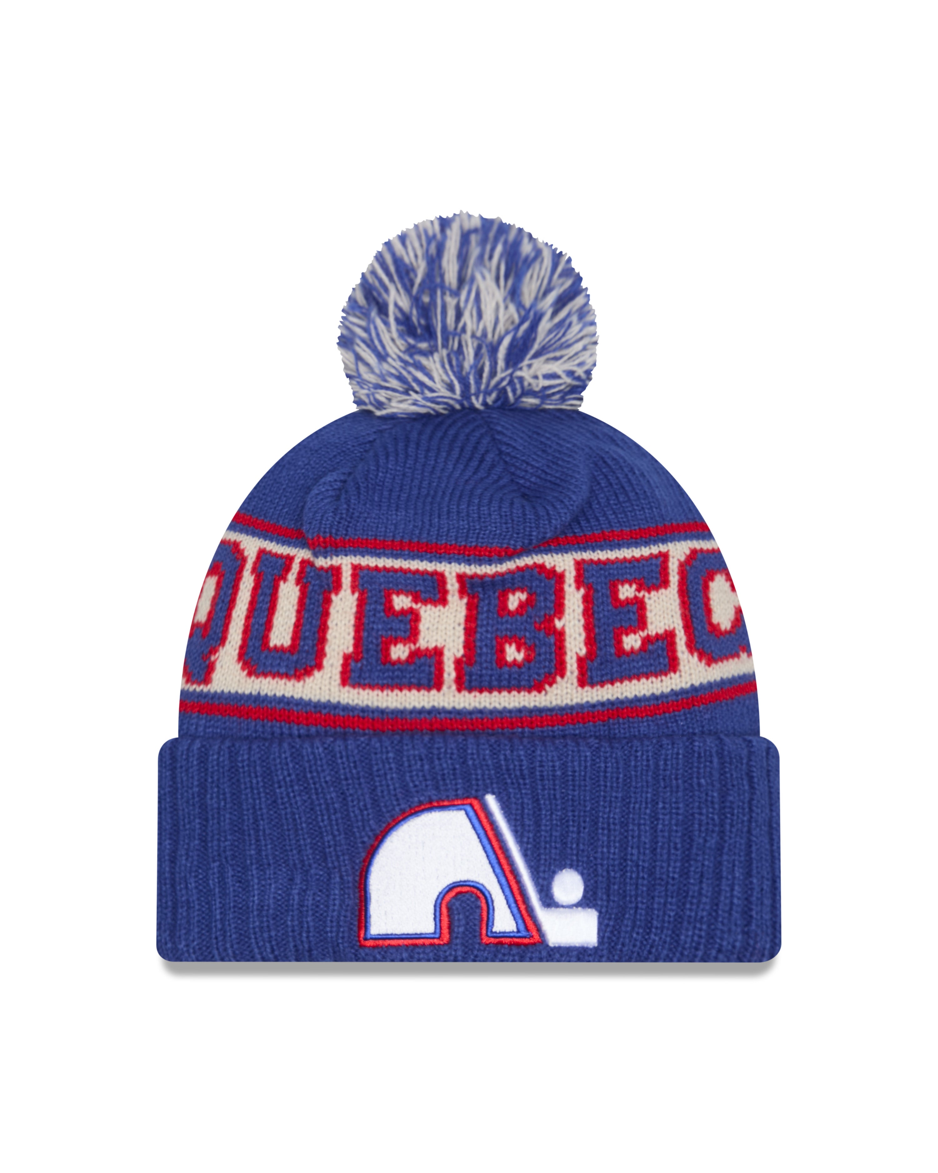 Nordiques de Québec NHL New Era Royal Retro Knit Pom Hat pour hommes