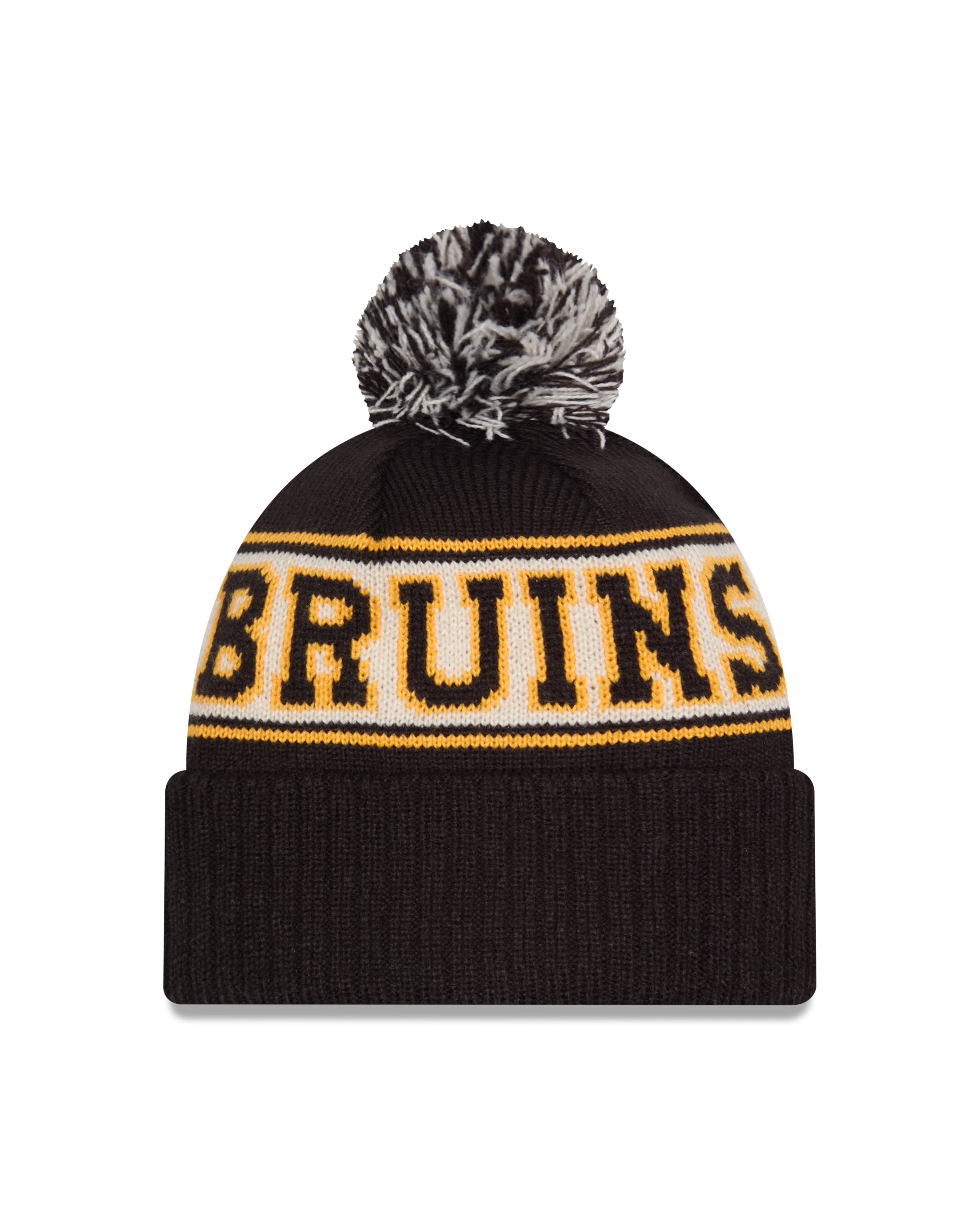 Bonnet à pompon en tricot vintage noir pour homme des Bruins de Boston NHL New Era