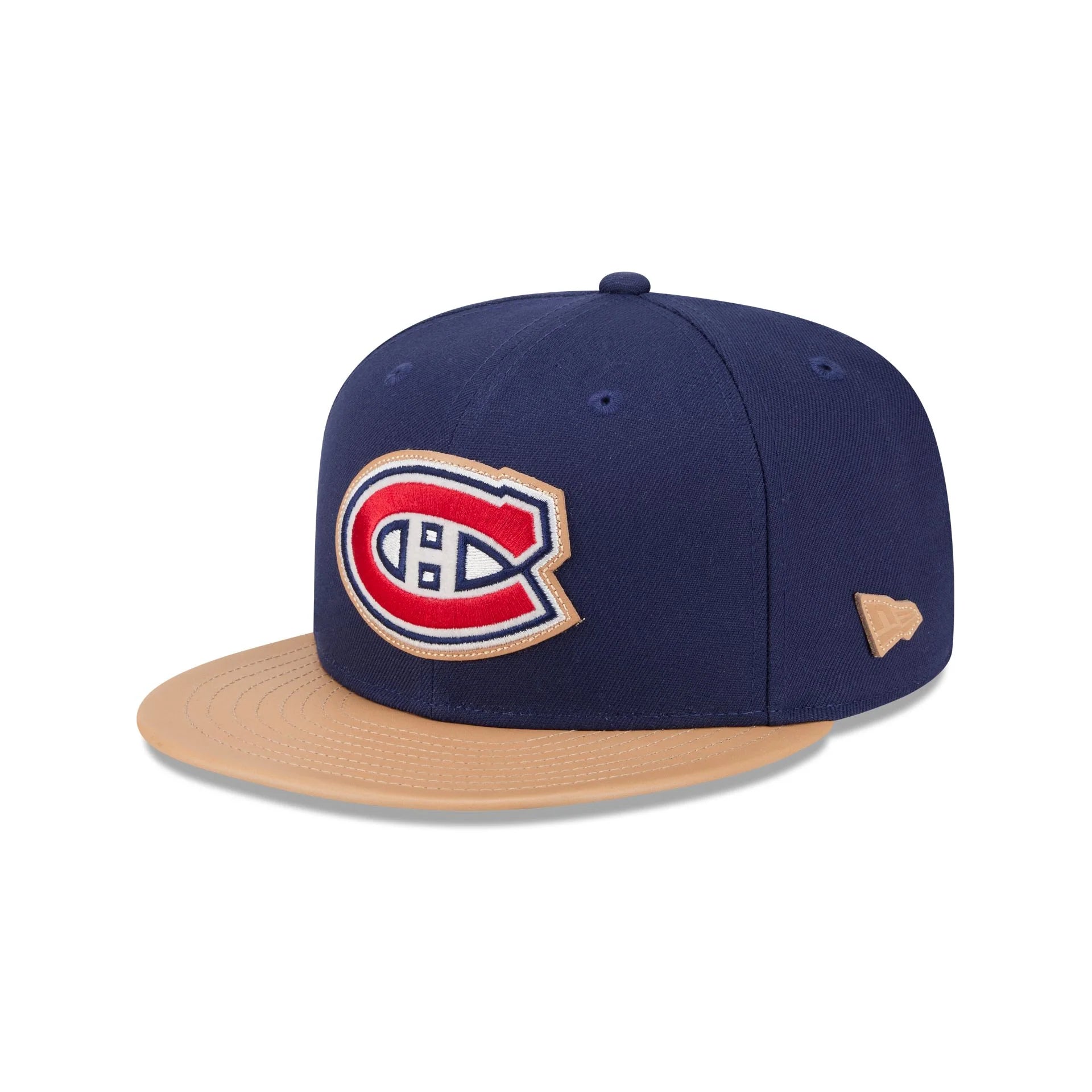 Casquette ajustée en cuir bleu royal/beige New Era 59Fifty pour homme des Canadiens de Montréal (NHL)