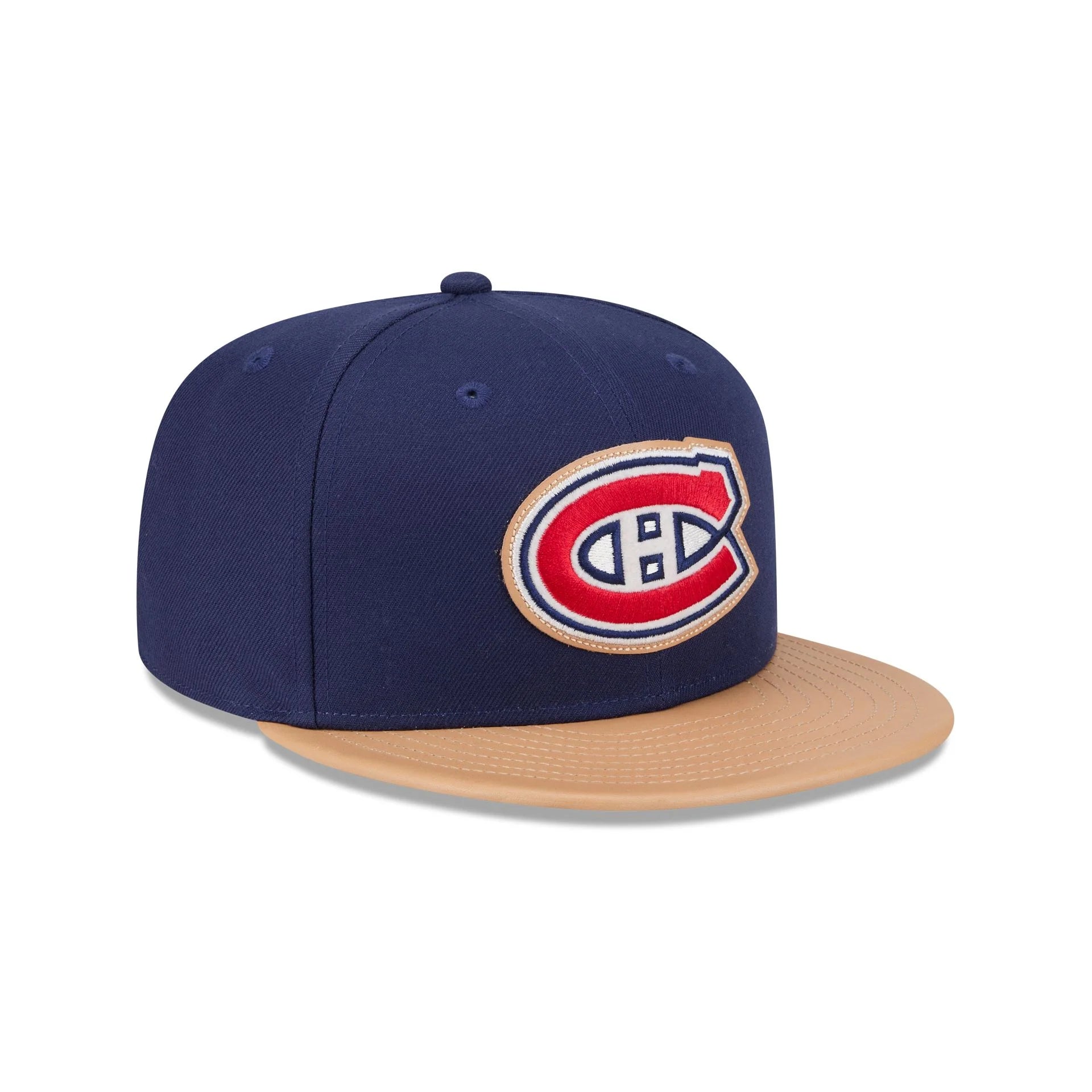 Casquette ajustée en cuir bleu royal/beige New Era 59Fifty pour homme des Canadiens de Montréal (NHL)