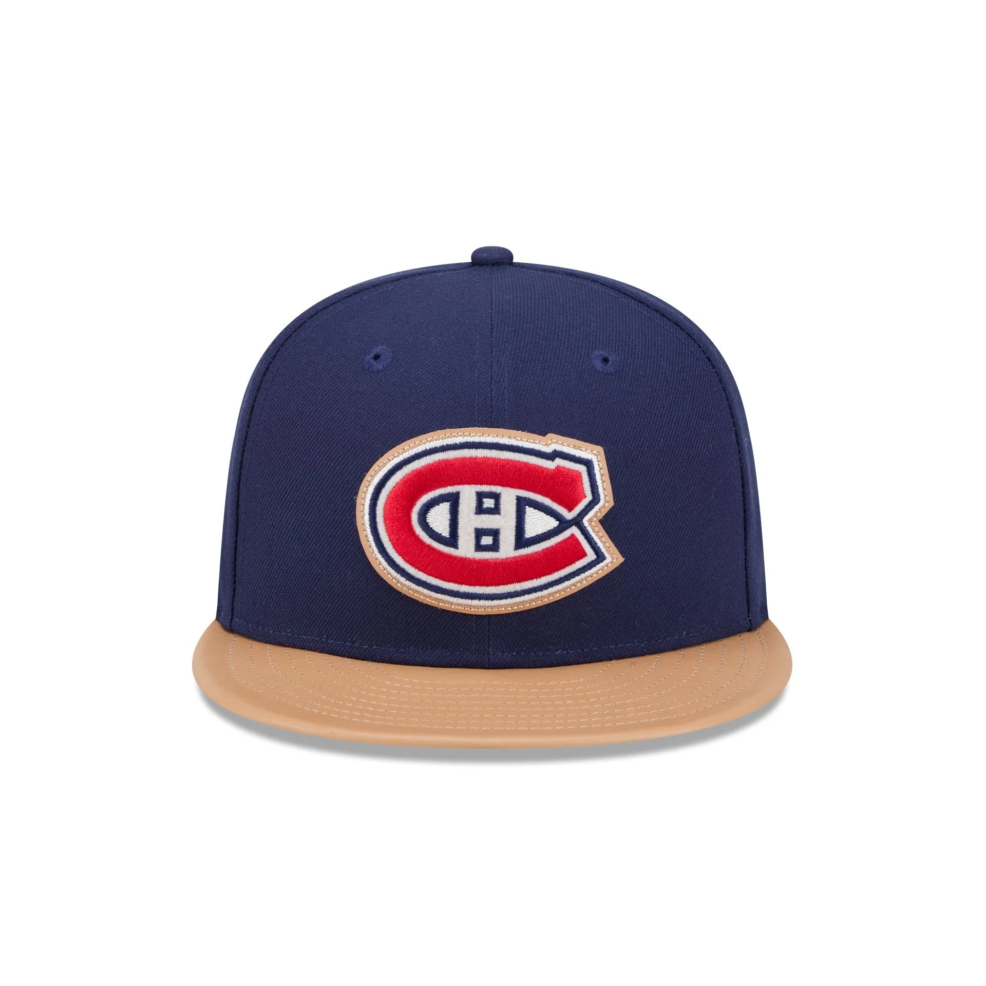 Casquette ajustée en cuir bleu royal/beige New Era 59Fifty pour homme des Canadiens de Montréal (NHL)