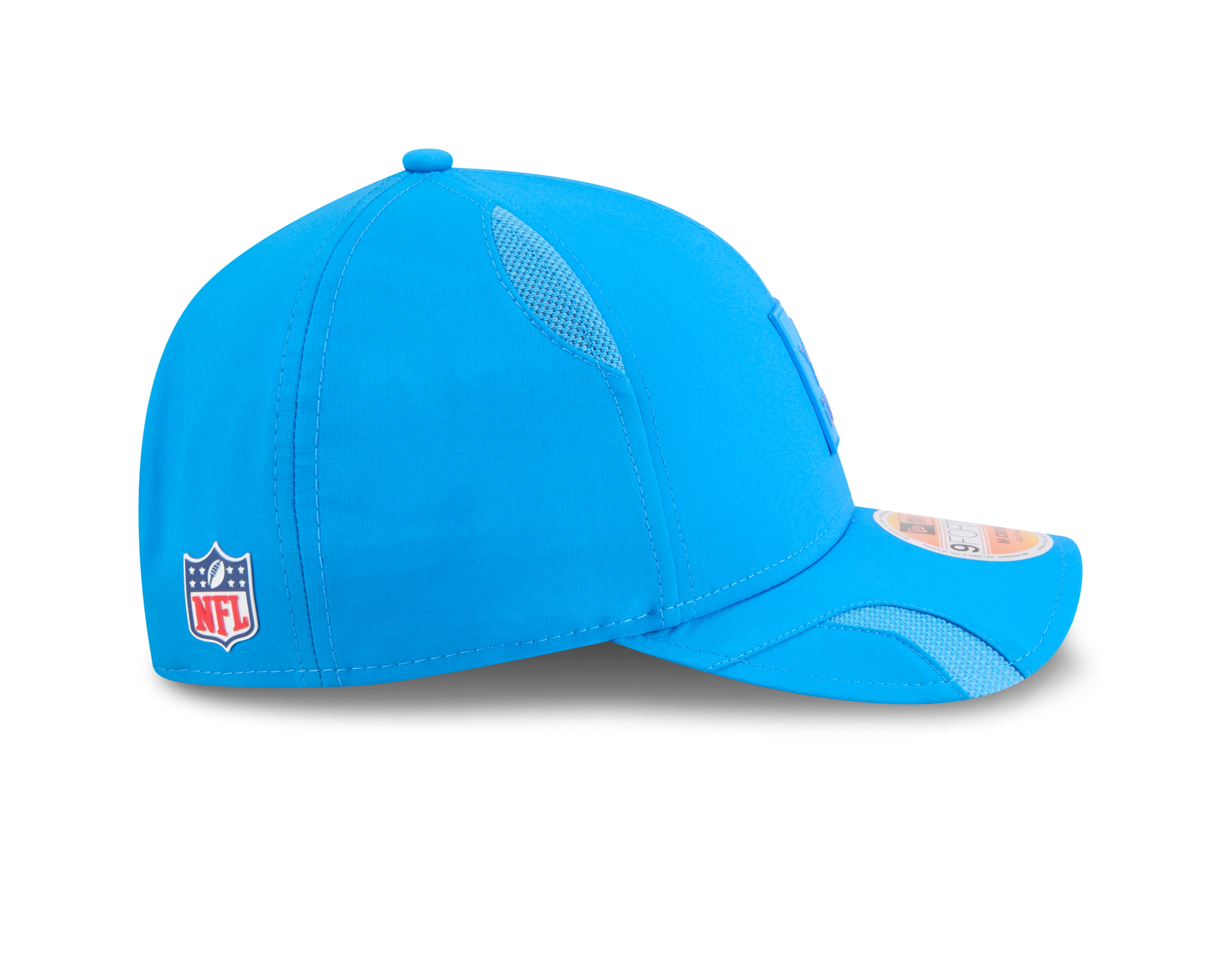 Casquette snapback NFL New Era 9Forty 2025 Sideline M-Crown bleu clair pour homme des Detroit Lions