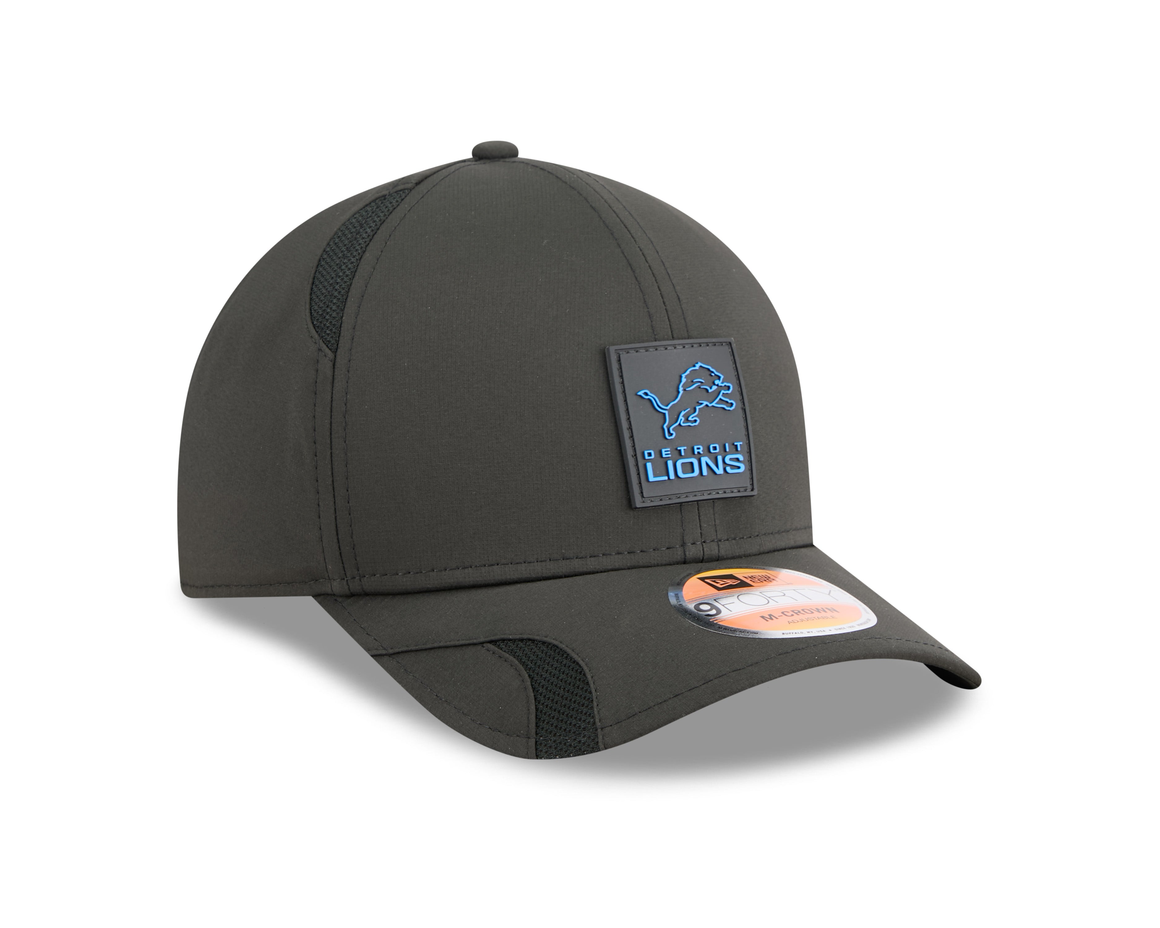 Detroit Lions NFL New Era Men's Black 9Forty 2025 Sideline M-Crown Snapback
