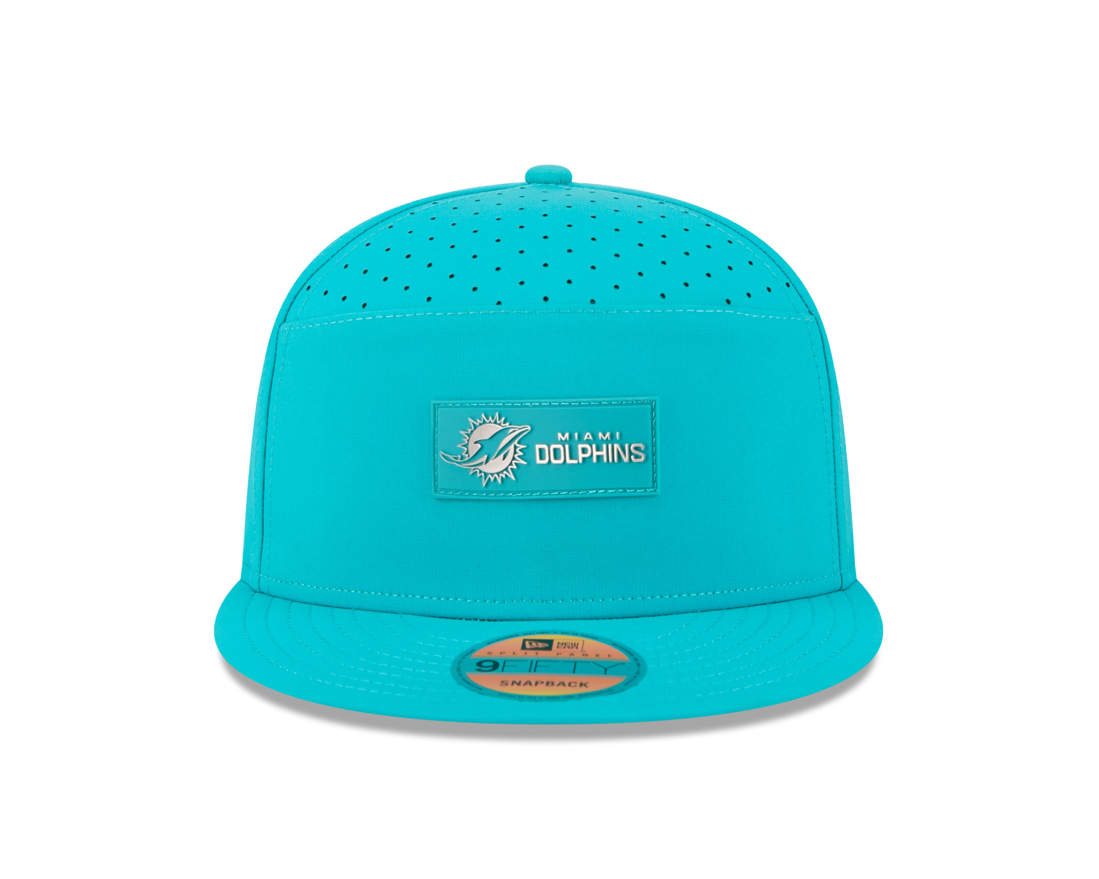 Casquette snapback NFL New Era 9Fifty 2025 Sideline Hot Weather pour homme, bleu sarcelle, des Dolphins de Miami