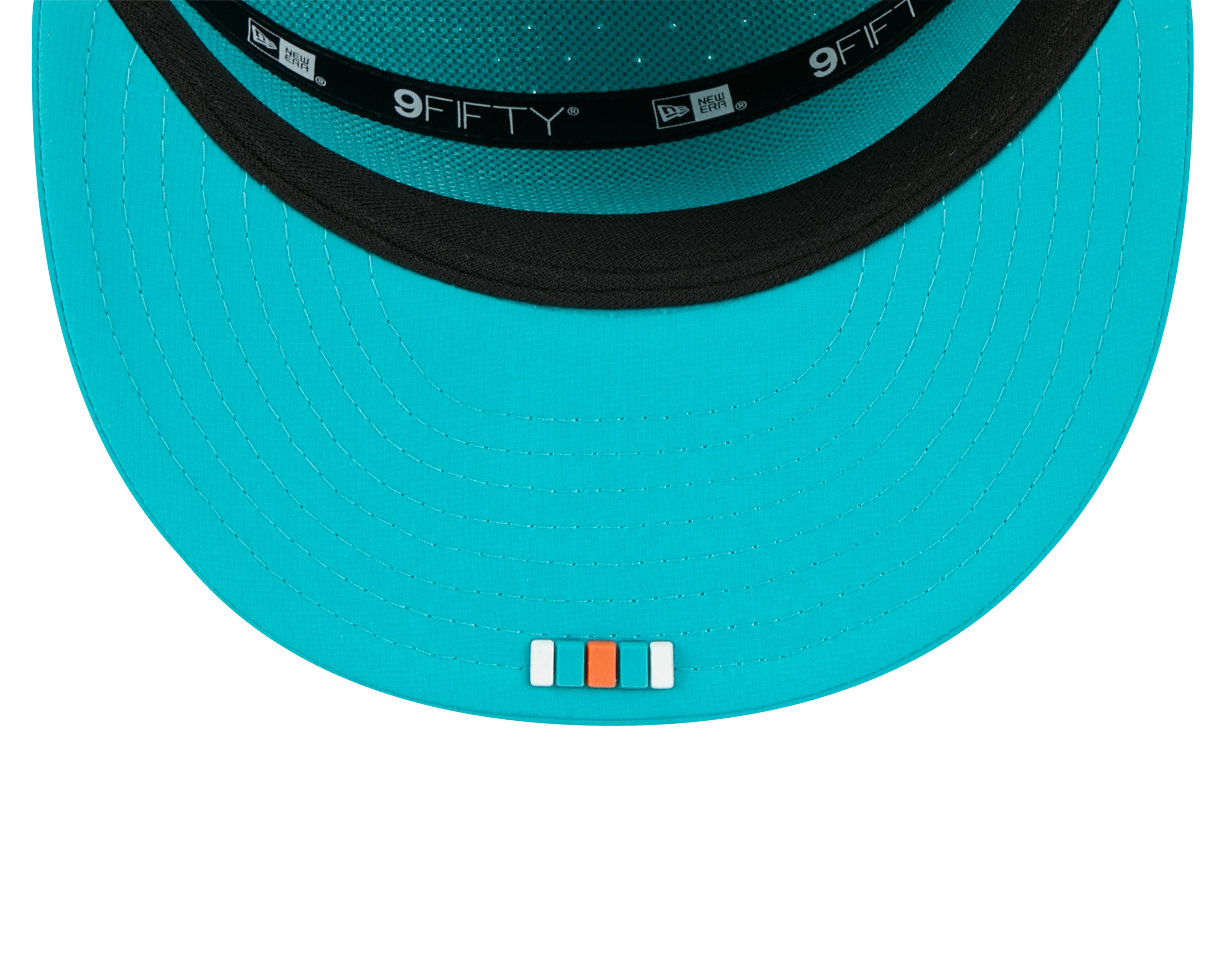 Casquette snapback NFL New Era 9Fifty 2025 Sideline Hot Weather pour homme, bleu sarcelle, des Dolphins de Miami