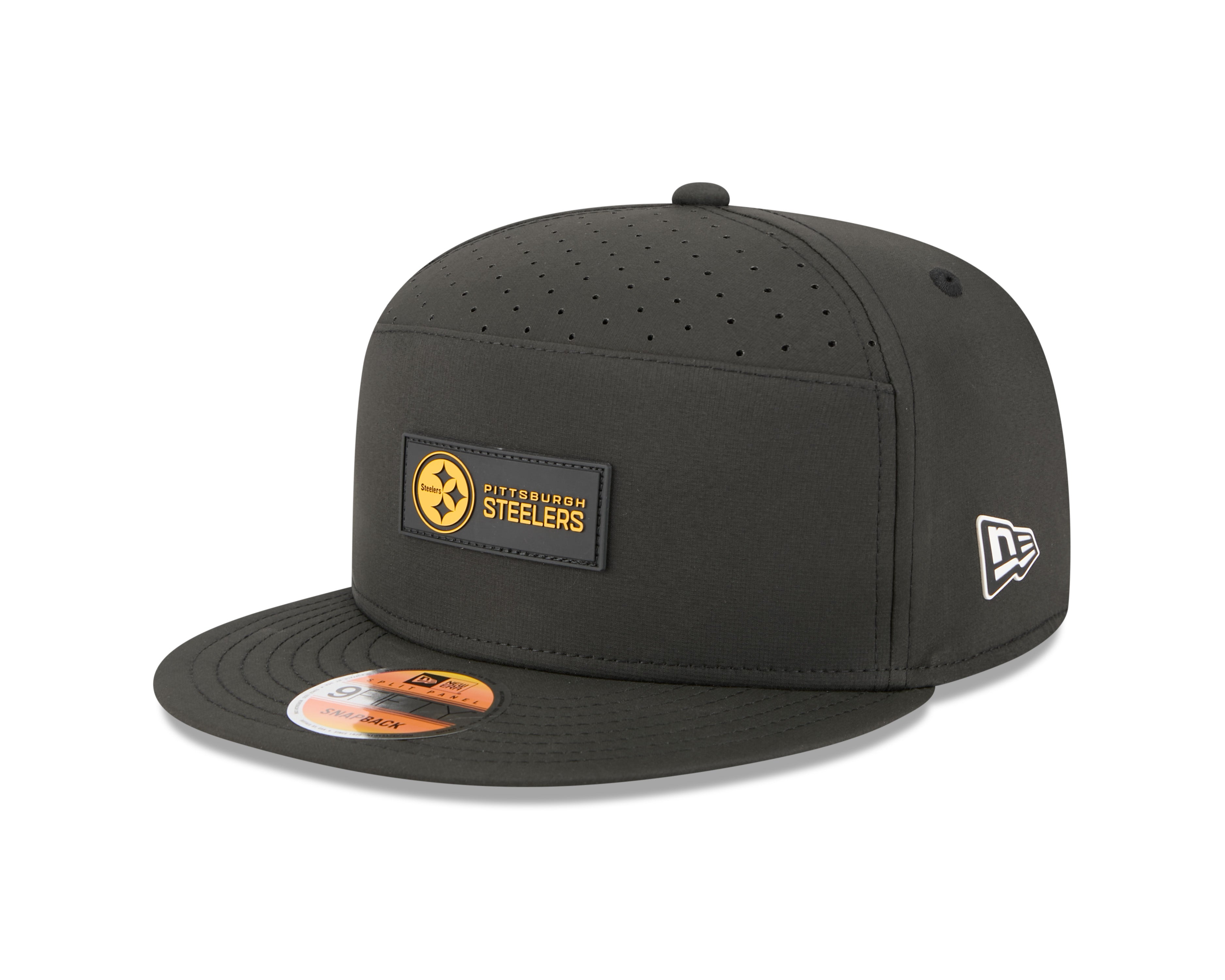 Pittsburgh Steelers NFL New Era Men's Black 9Fifty 2025 Sideline Hot Weather Split Panel Snapback