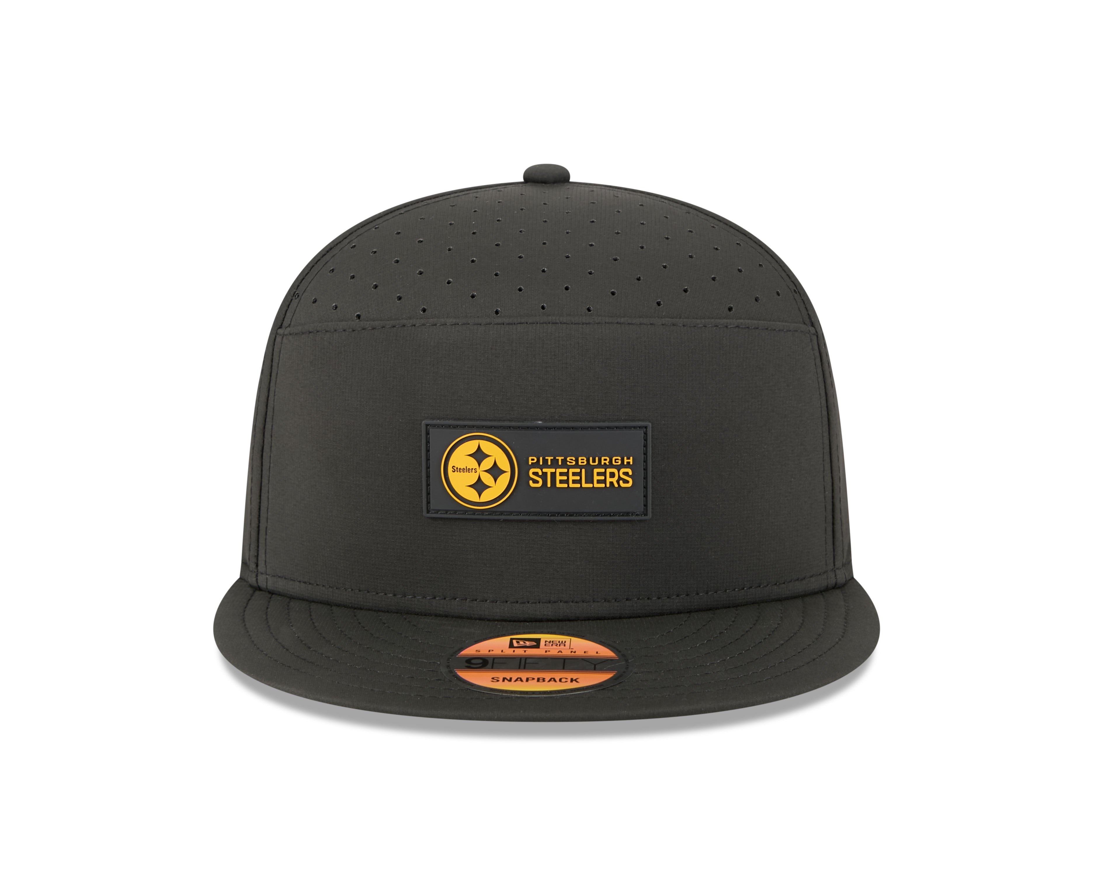 Pittsburgh Steelers NFL New Era Men's Black 9Fifty 2025 Sideline Hot Weather Split Panel Snapback