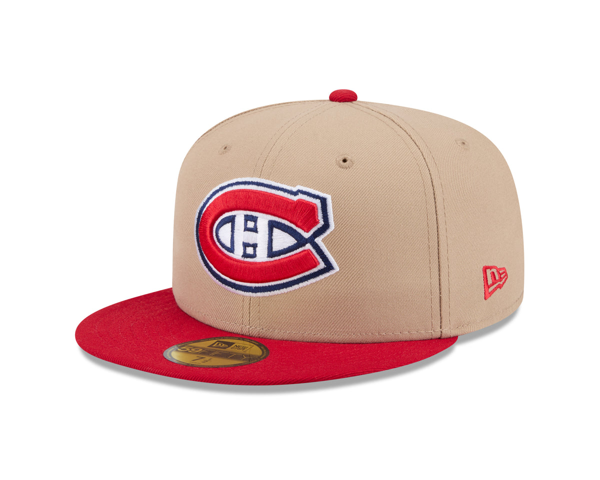 Montreal Canadiens NHL New Era Men's Beige/Red 59Fifty Camo Fitted Hat