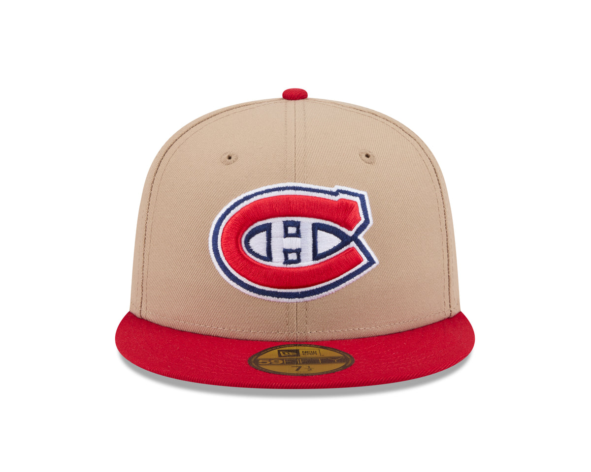 Montreal Canadiens NHL New Era Men's Beige/Red 59Fifty Camo Fitted Hat