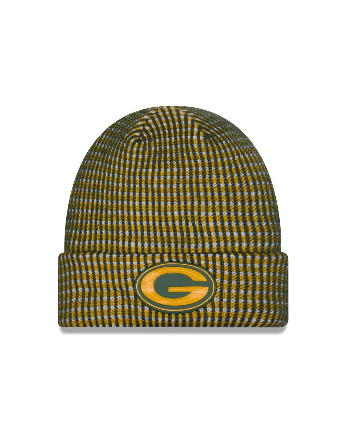Green Bay Packers NFL New Era Men's Yellow/Green 2026 Sideline Cold Weather Cuffed Knit Beanie Hat