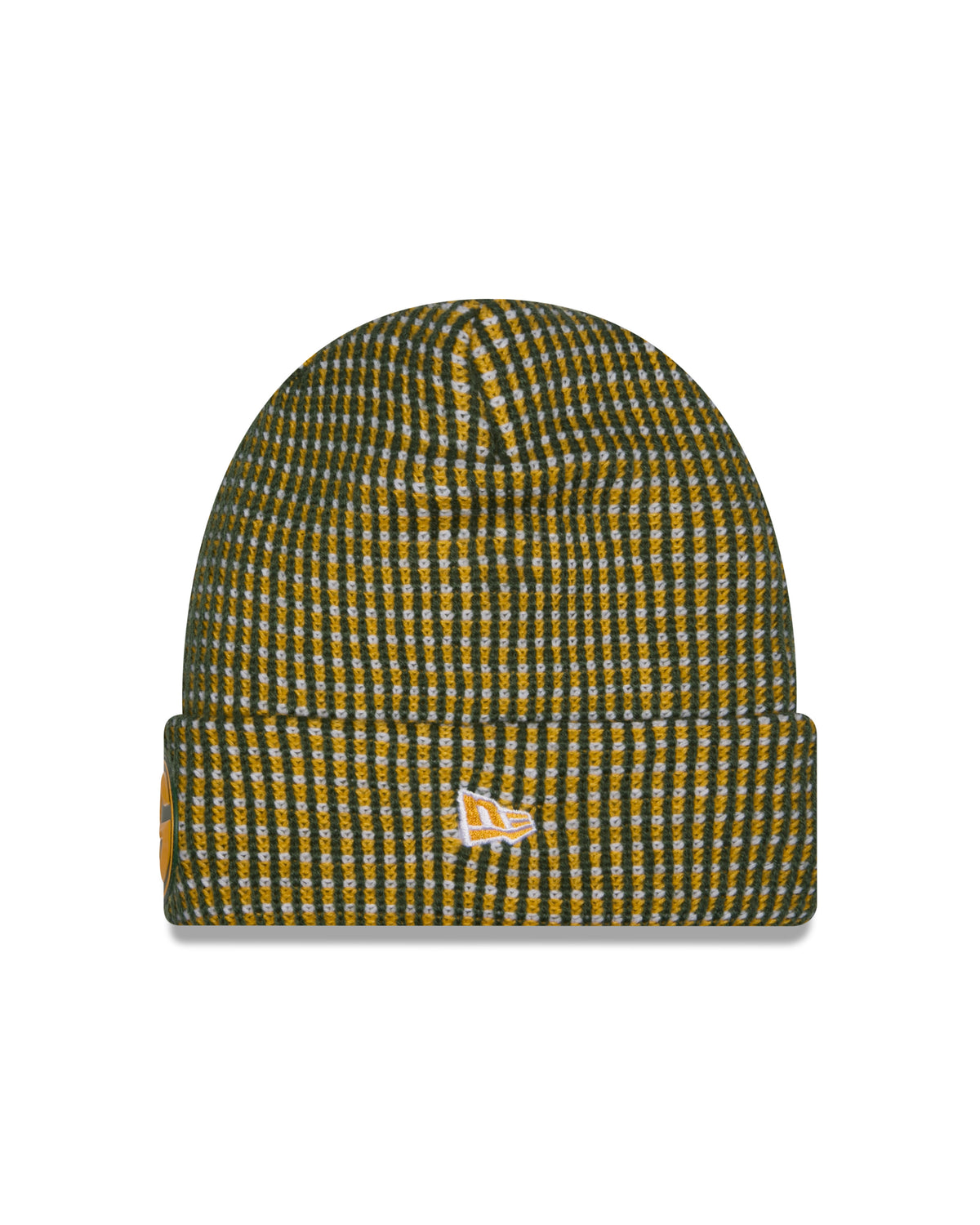 Green Bay Packers NFL New Era Men's Yellow/Green 2026 Sideline Cold Weather Cuffed Knit Beanie Hat