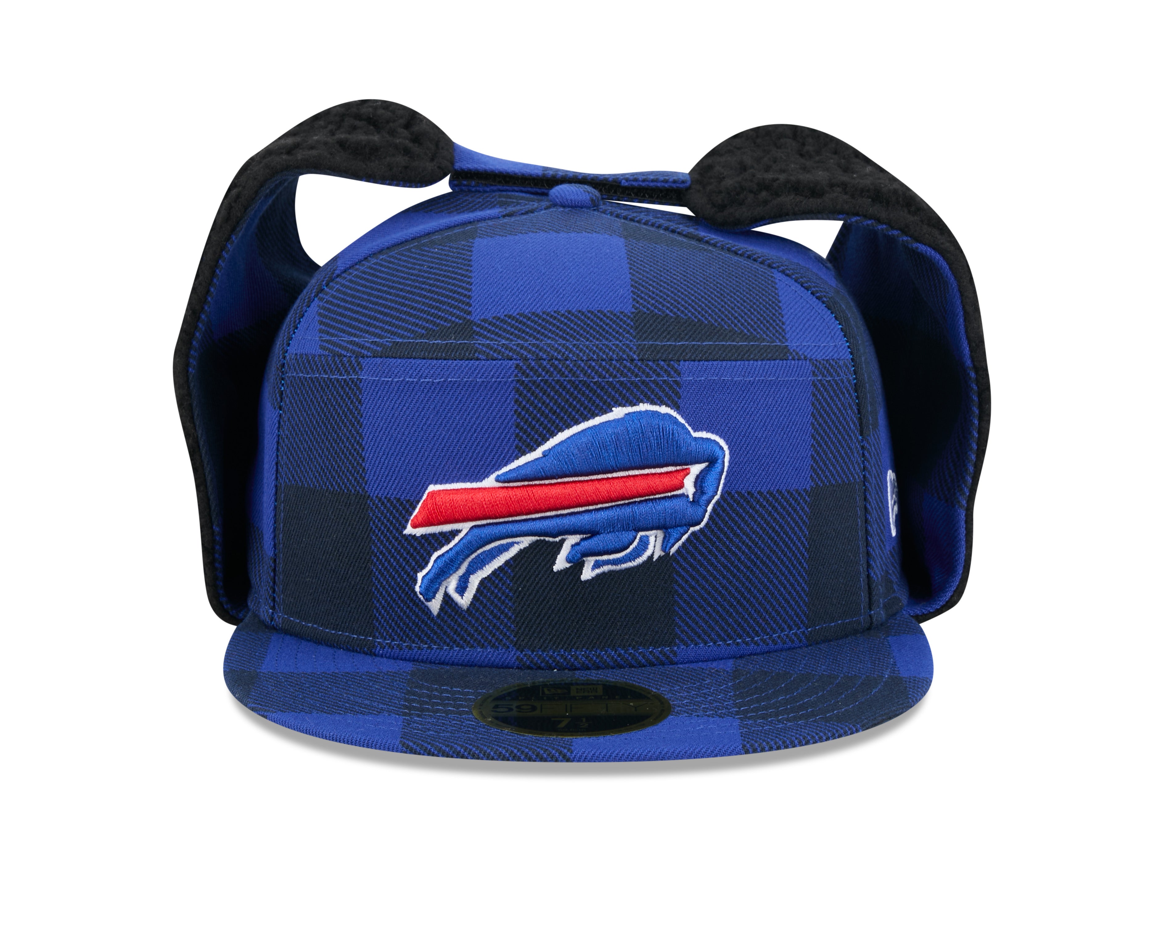 Buffalo Bills NFL New Era Men's Royal 59Fifty Split Panel Dog Ear Plaid Fitted Hat
