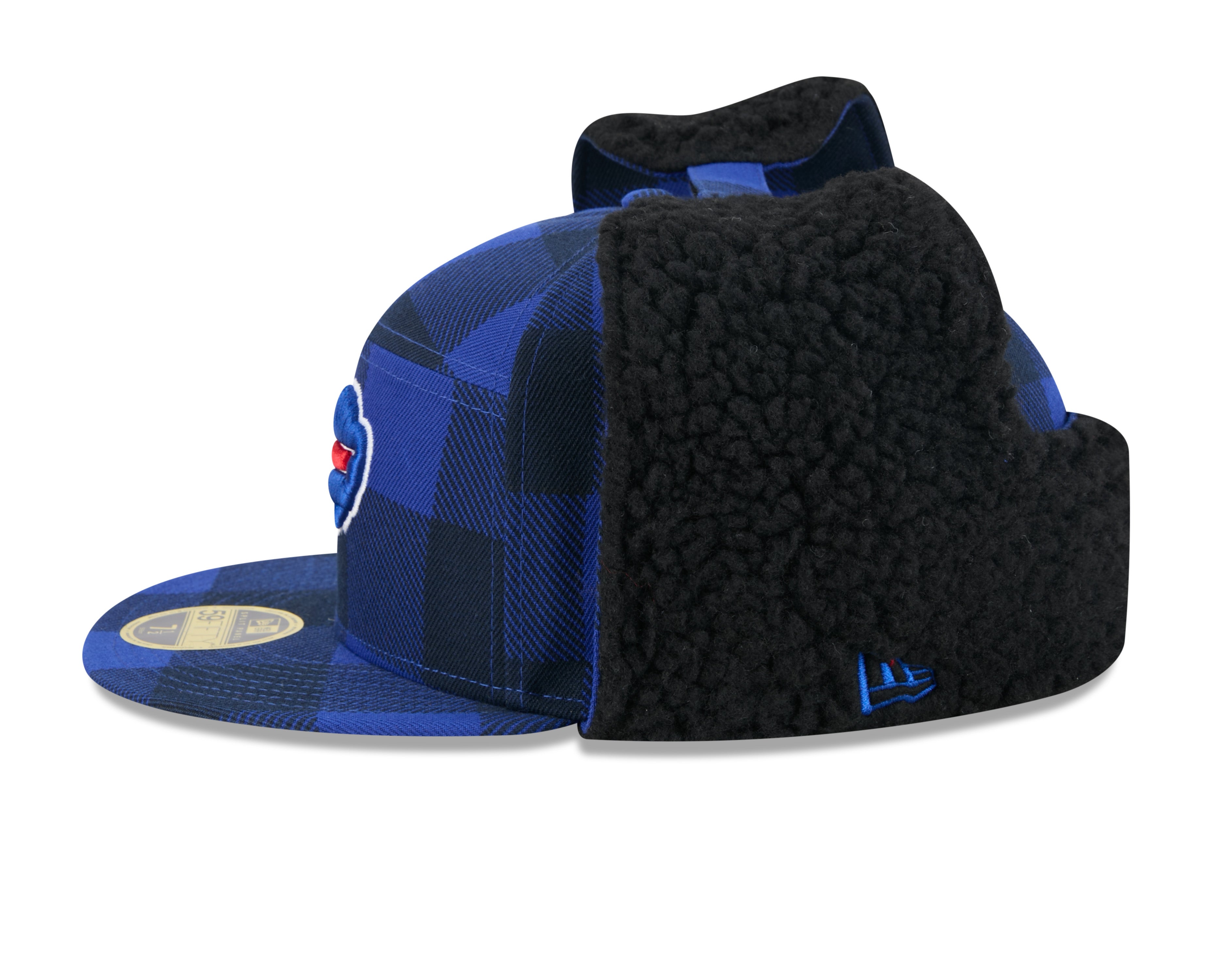 Buffalo Bills NFL New Era Men's Royal 59Fifty Split Panel Dog Ear Plaid Fitted Hat