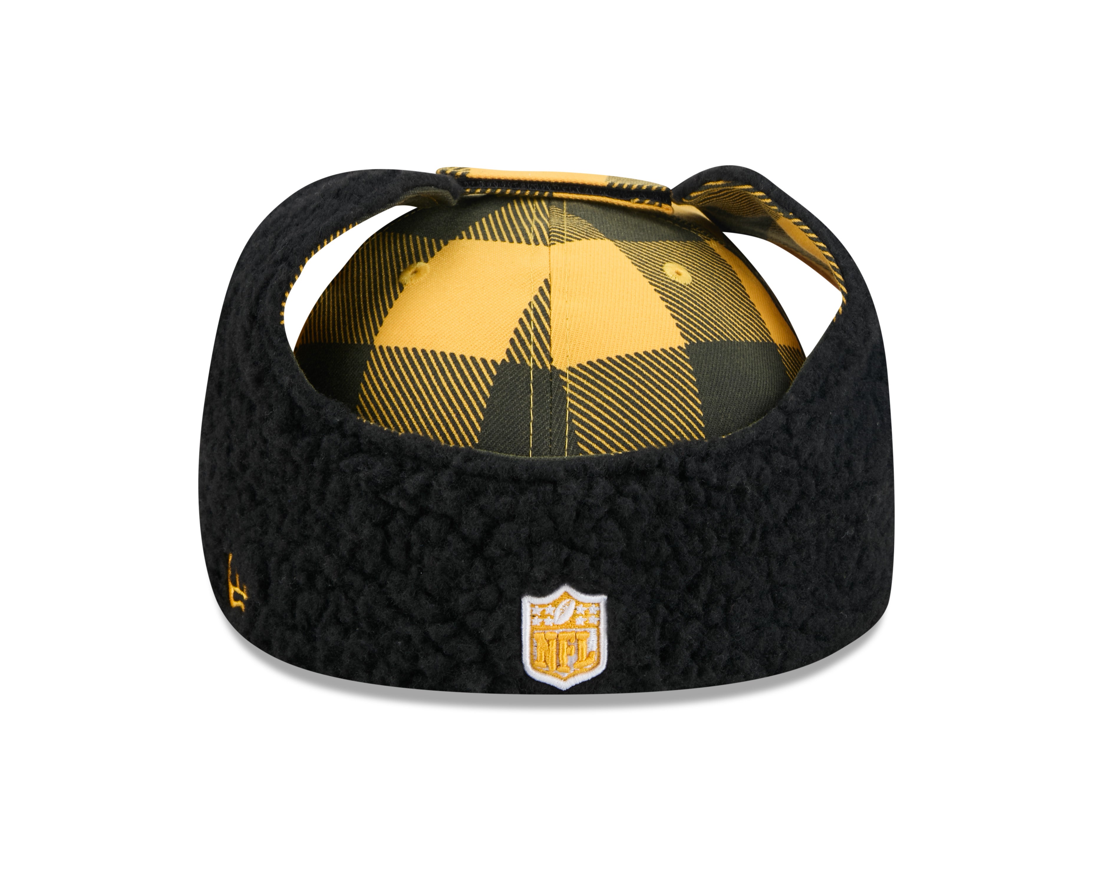 Pittsburgh Steelers NFL New Era Men's Yellow 59Fifty Split Panel Dog Ear Plaid Fitted Hat