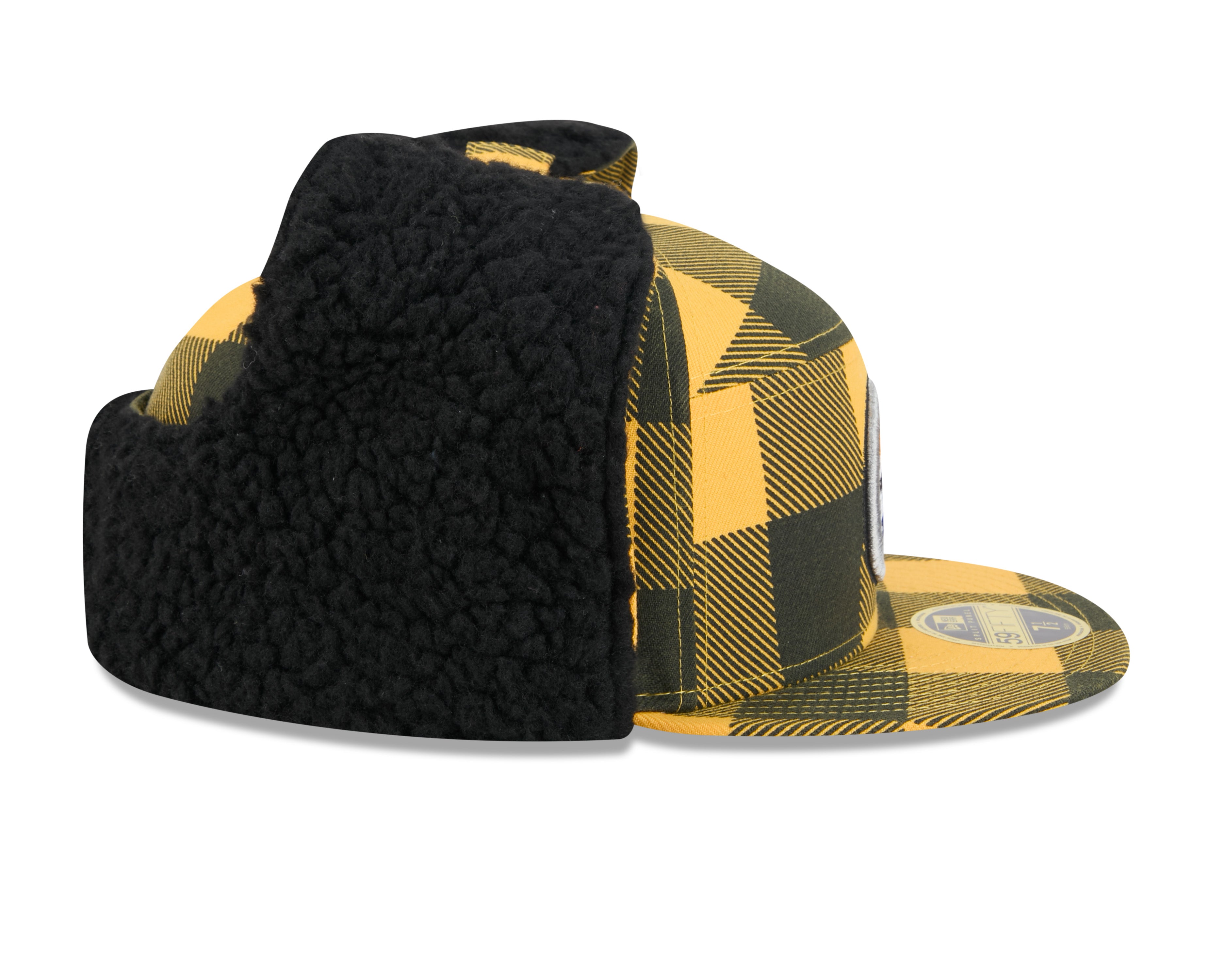 Pittsburgh Steelers NFL New Era Men's Yellow 59Fifty Split Panel Dog Ear Plaid Fitted Hat