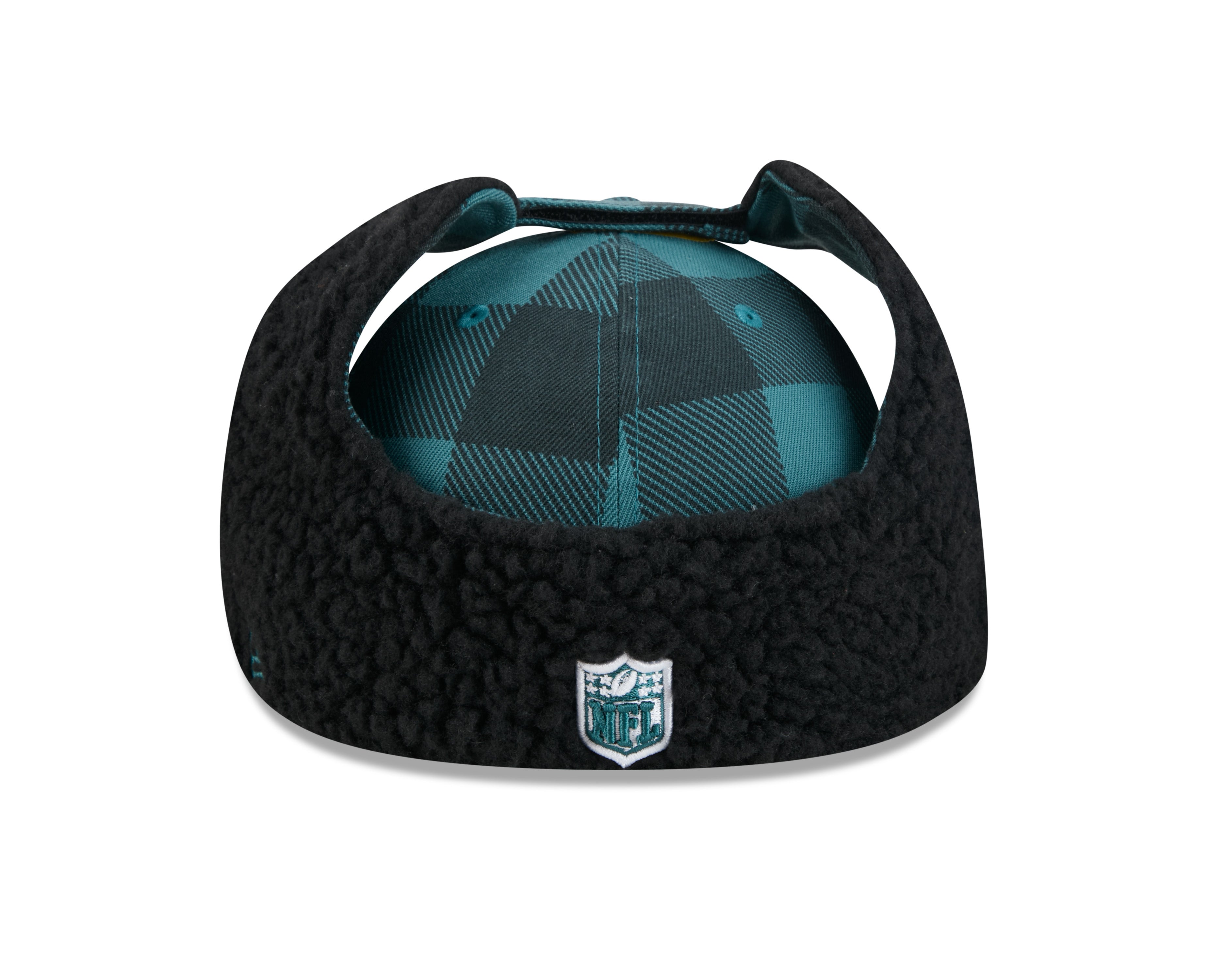 Philadelphia Eagles NFL New Era Men's Black 59Fifty Split Panel Dog Ear Plaid Fitted Hat