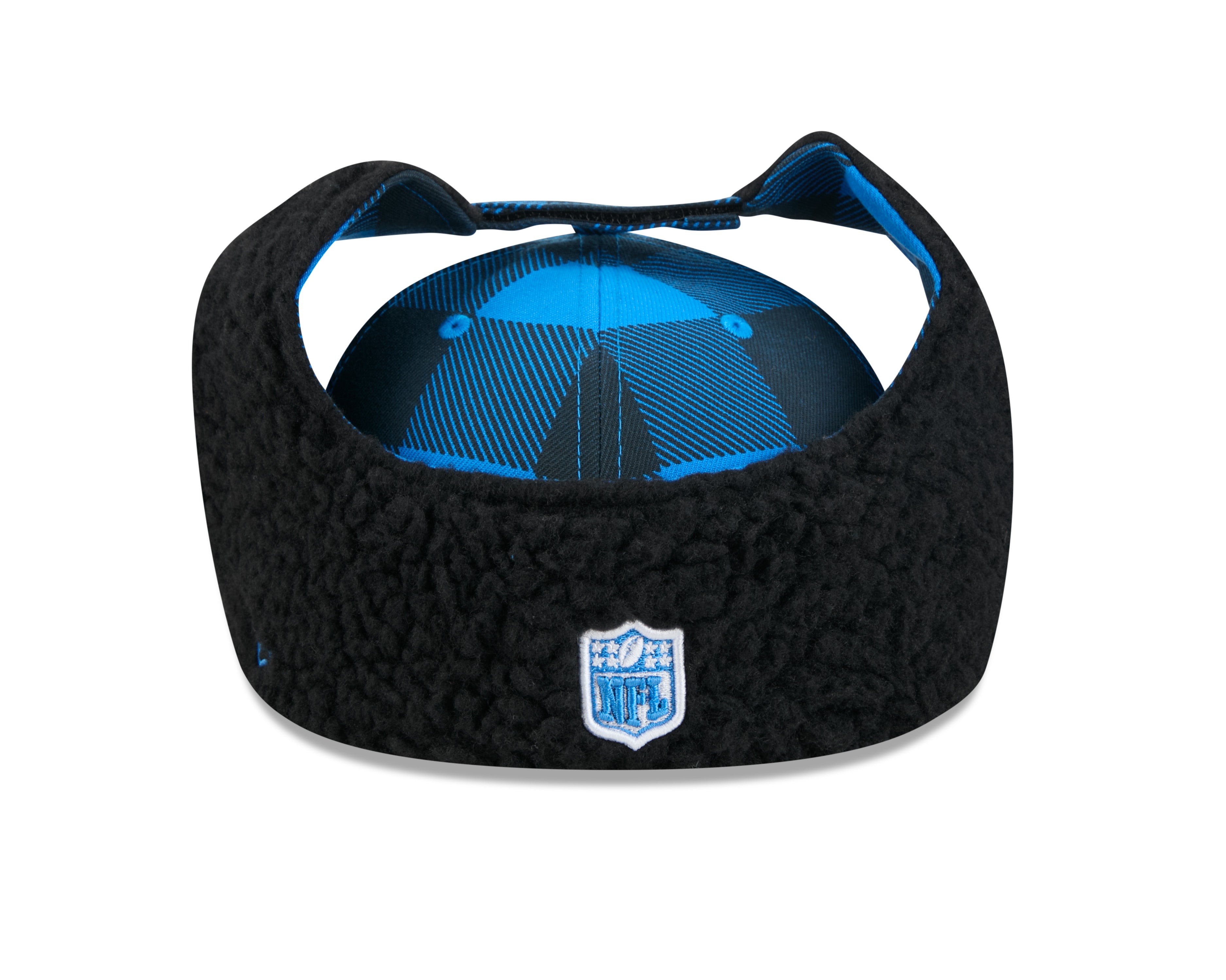 Detroit Lions NFL New Era Men's Blue 59Fifty Split Panel Dog Ear Plaid Fitted Hat