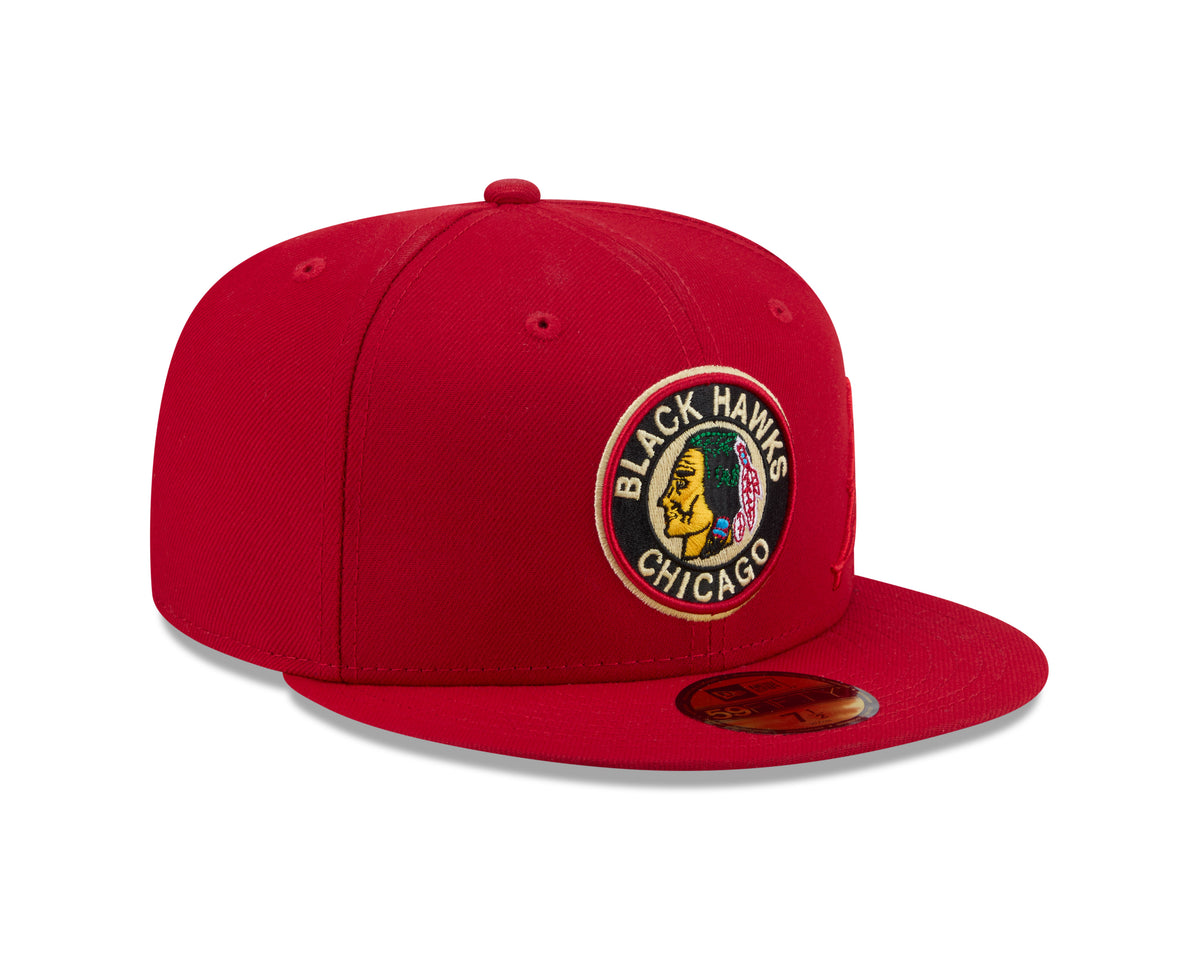 Chicago Blackhawks NHL New Era Men's Red 59Fifty Side Script Fitted Hat