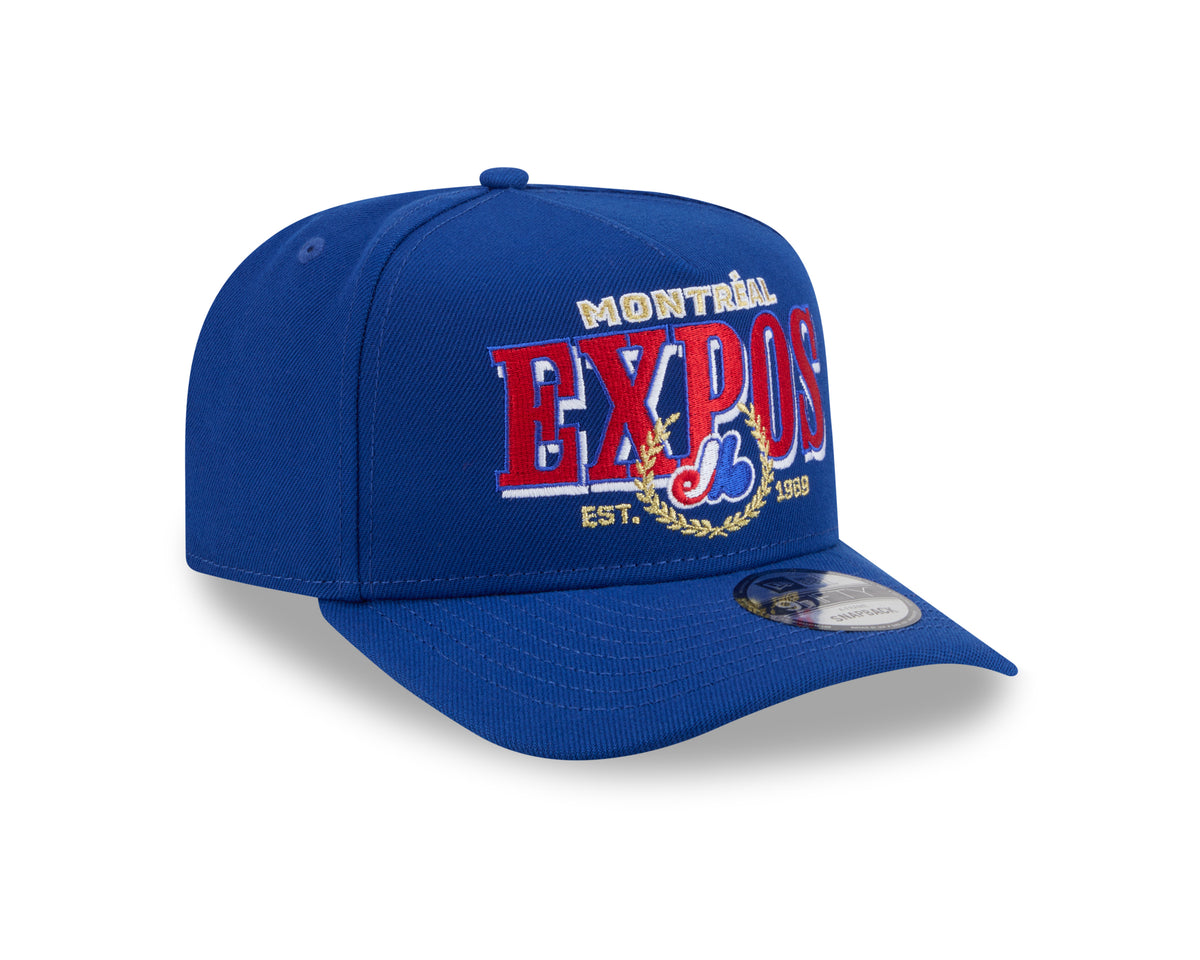 Montreal Expos MLB New Era Men's Royal 9Fifty A-Frame Laurel Snapback