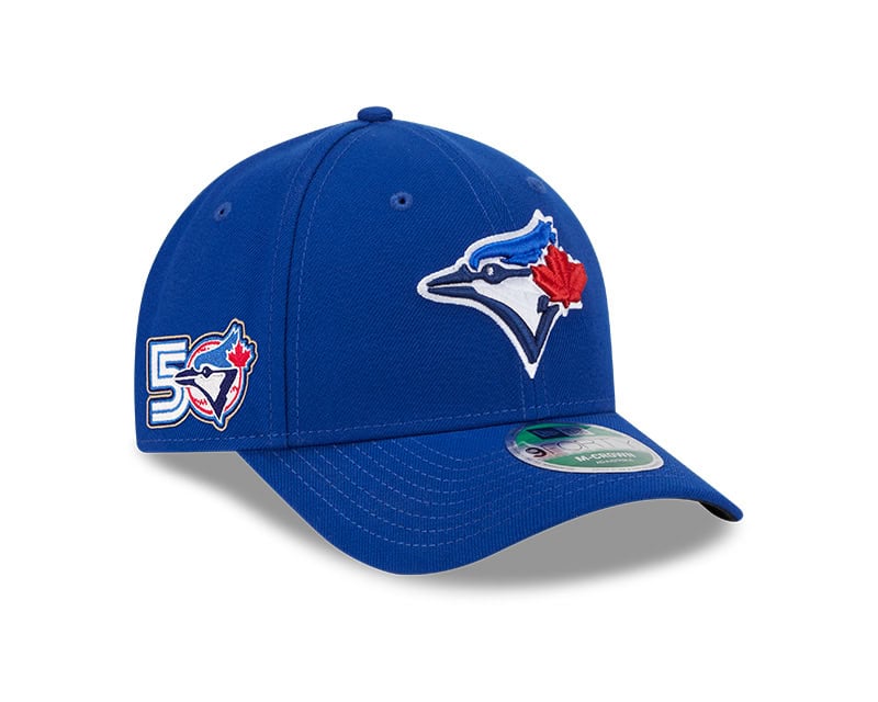 Toronto Blue Jays MLB New Era Men's Royal 9Forty 50th Anniversary Side Patch Player Replica Snapback