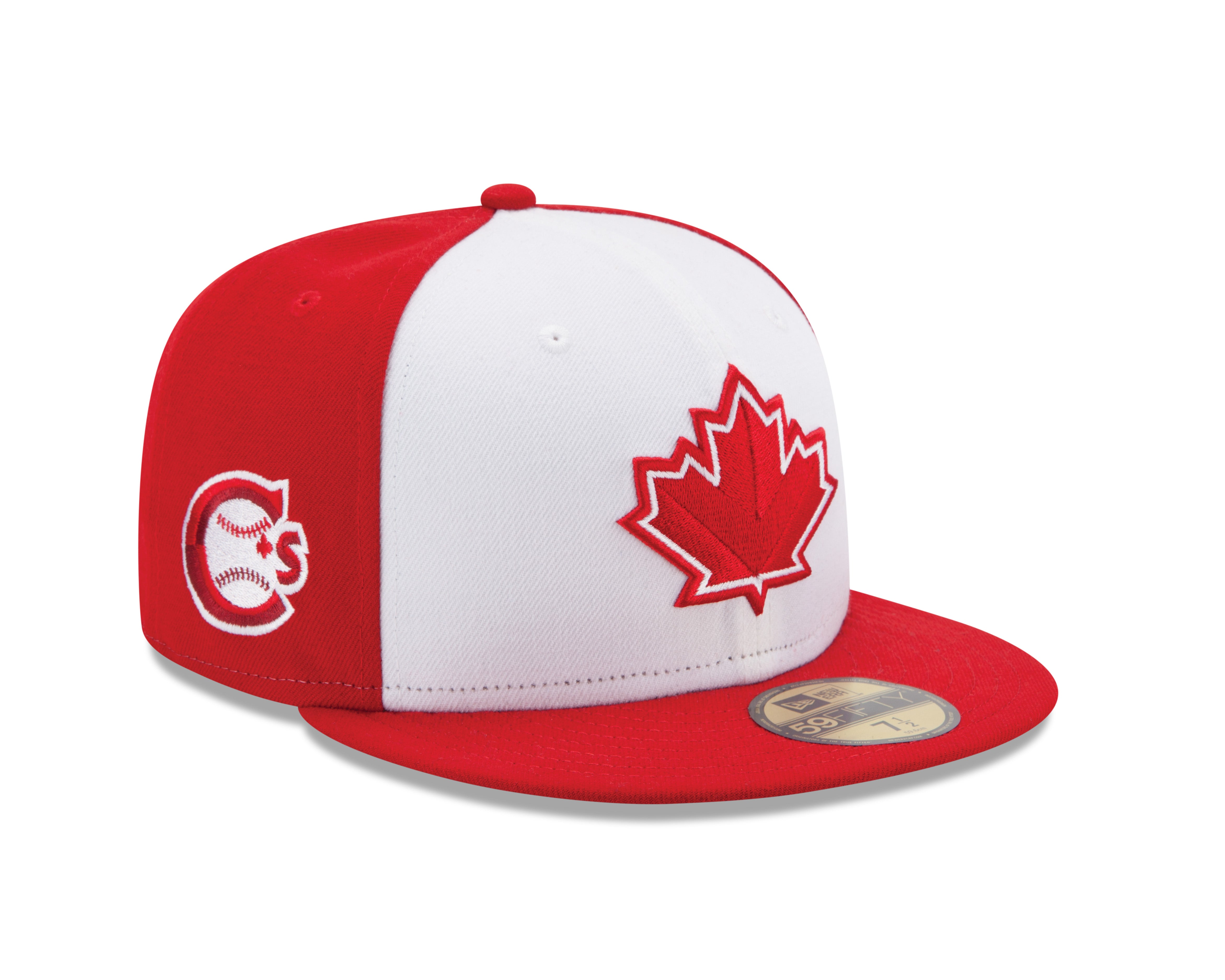 Casquette ajustée de base 59Fifty MiLB New Era des Canadiens de Vancouver pour hommes, blanc/rouge