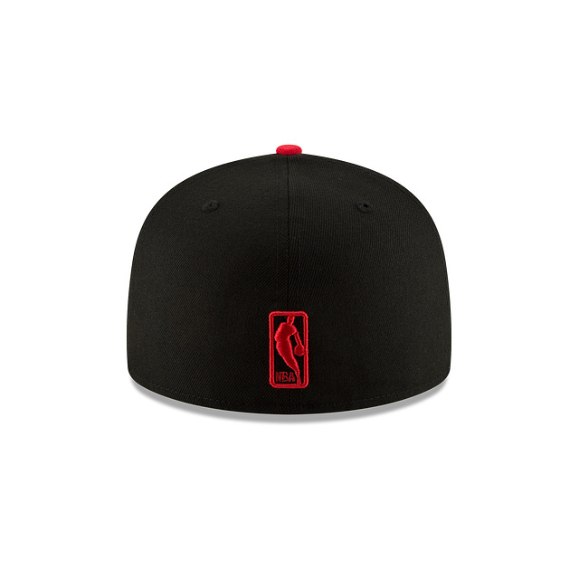 Casquette ajustée bicolore 59Fifty noire/rouge pour homme NBA New Era des Toronto Raptors