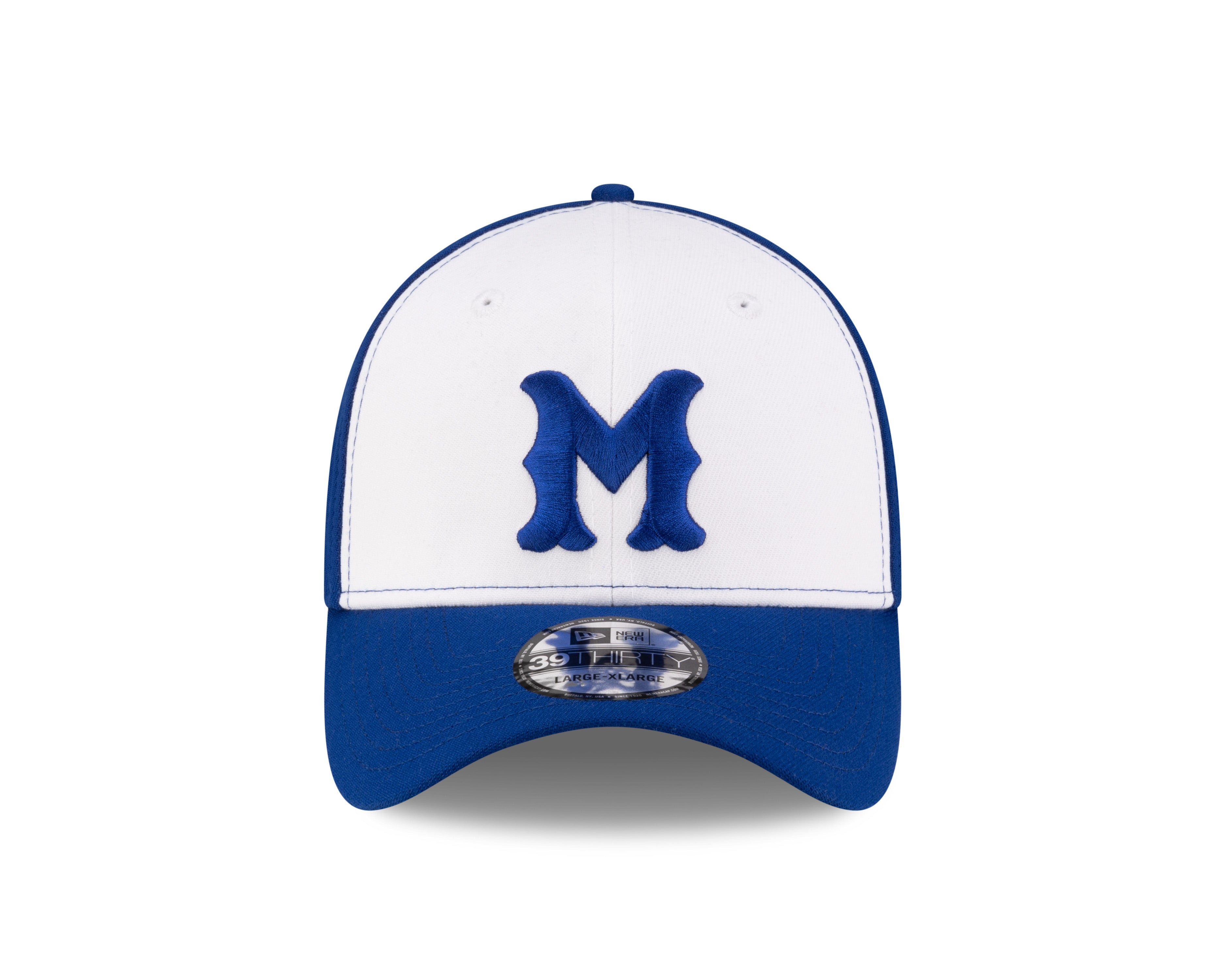 Montreal Royals MiLB New Era Men's White/Royal Blue 39Thirty Stretch Fit Hat