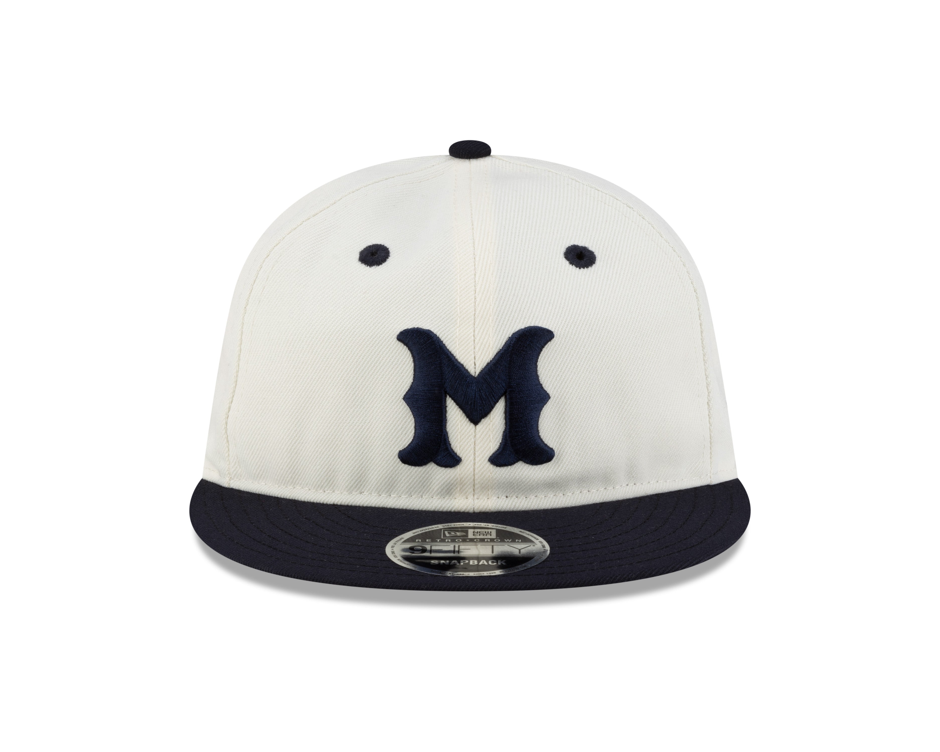 Casquette Snapback rétro 9Fifty pour homme des Royals de Montréal MiLB New Era Chrome blanc/bleu marine