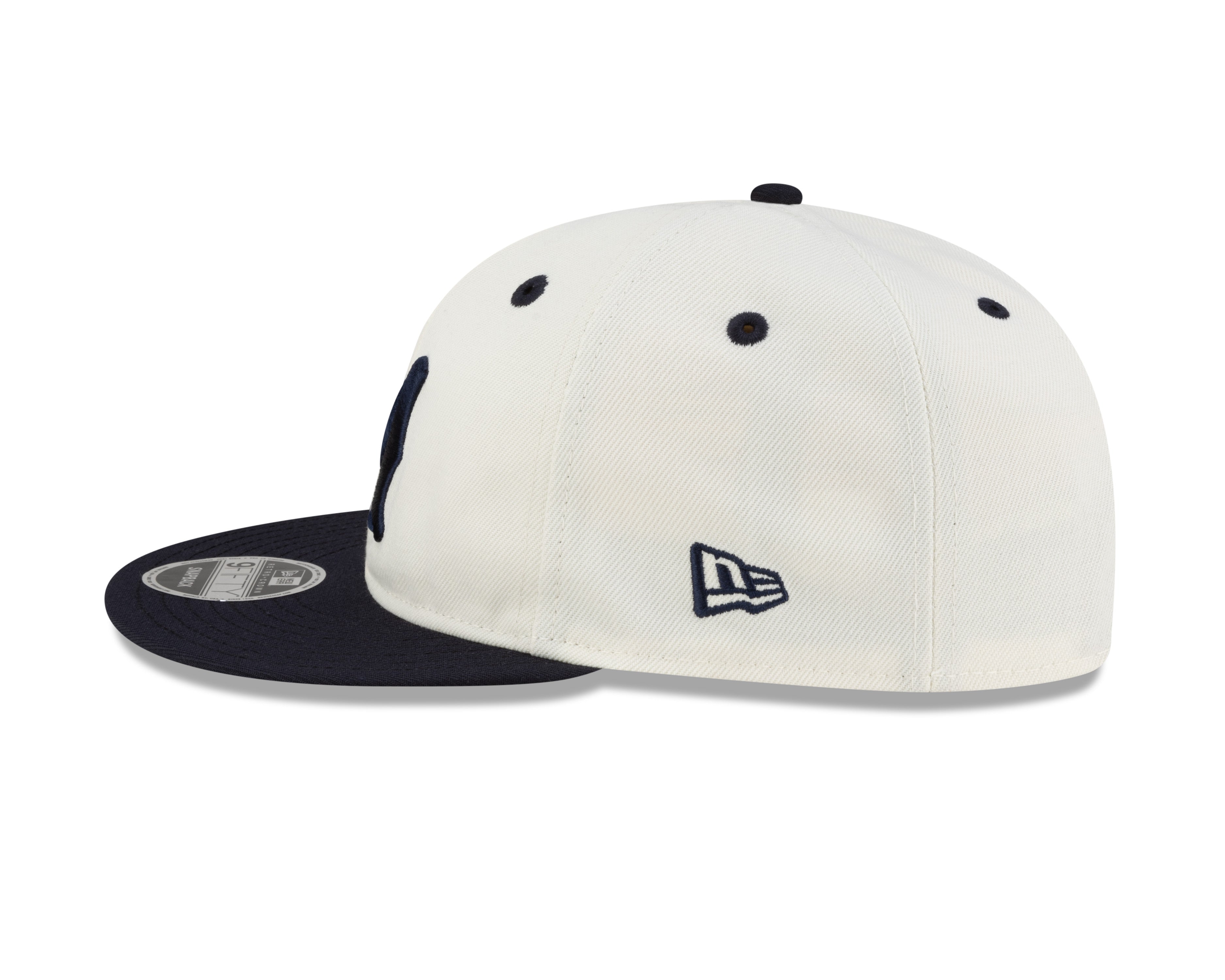 Casquette Snapback rétro 9Fifty pour homme des Royals de Montréal MiLB New Era Chrome blanc/bleu marine