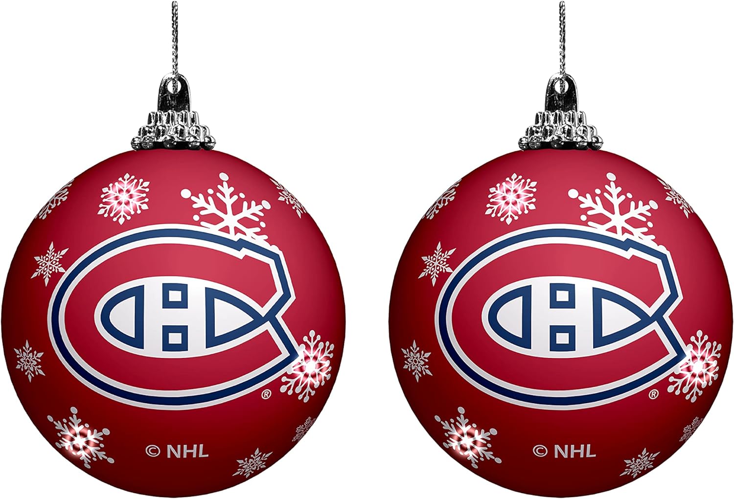 Montreal Canadiens NHL TSV 2 Pack Light Up Shatterproof Ornament Balls