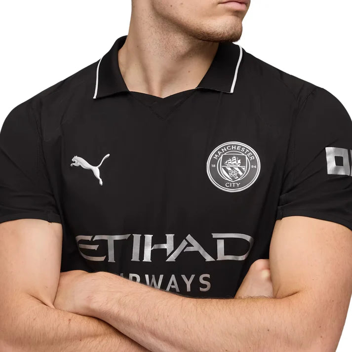 Maillot extérieur authentique noir Manchester City EPL Puma pour homme 2025/26 avec boîte 