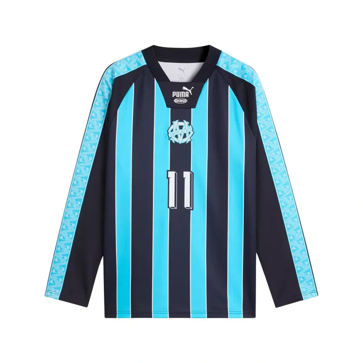 Olympique de Marseille FC Ligue 1 Puma Men's Navy/Aqua 2026/27 King Relaxed Long-Sleeve Jersey